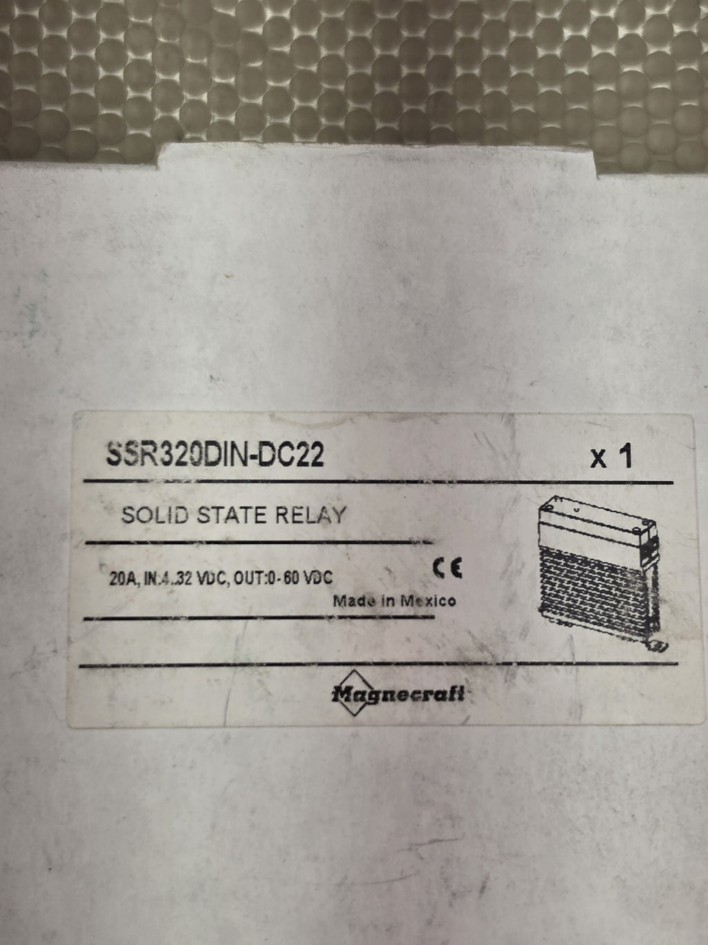 Schneider Magnecraft SSR320DIN-DC22 DIN Rail Solid State Relay 20A 4-32VDC