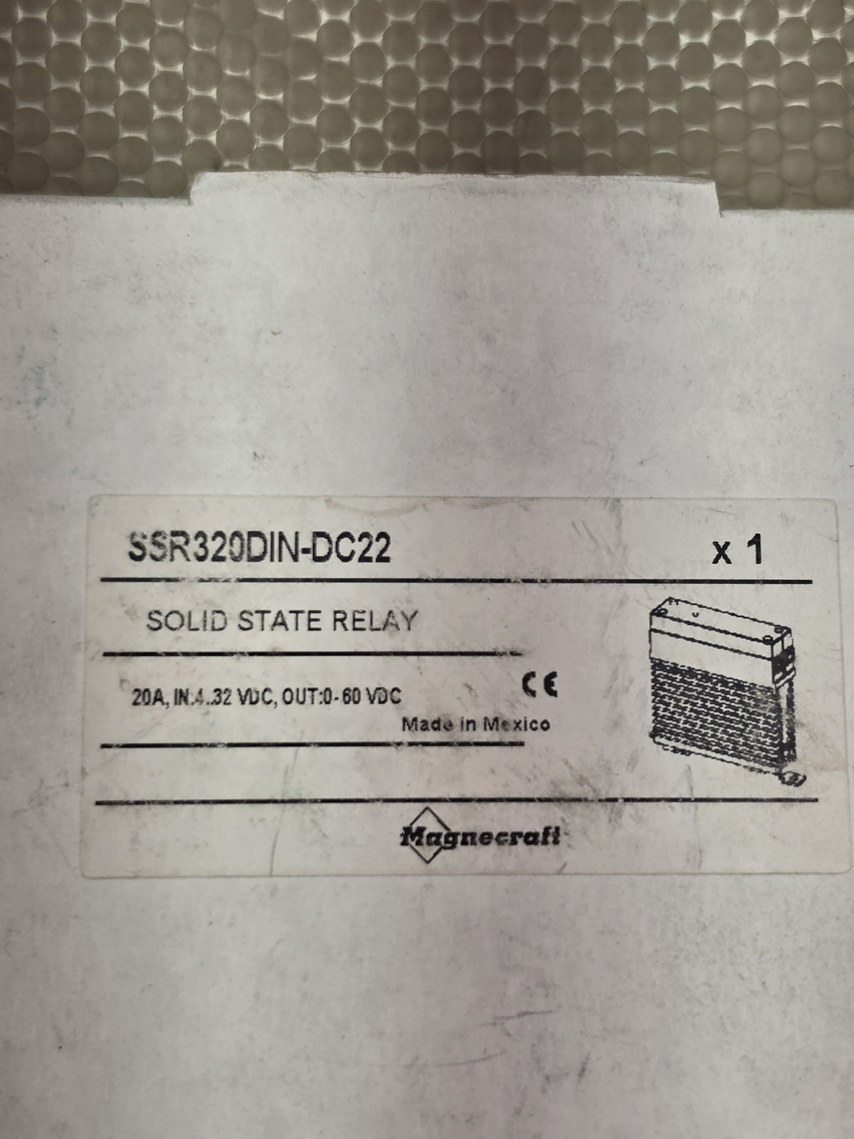 Schneider Magnecraft SSR320DIN-DC22 DIN Rail Solid State Relay 20A 4-32VDC