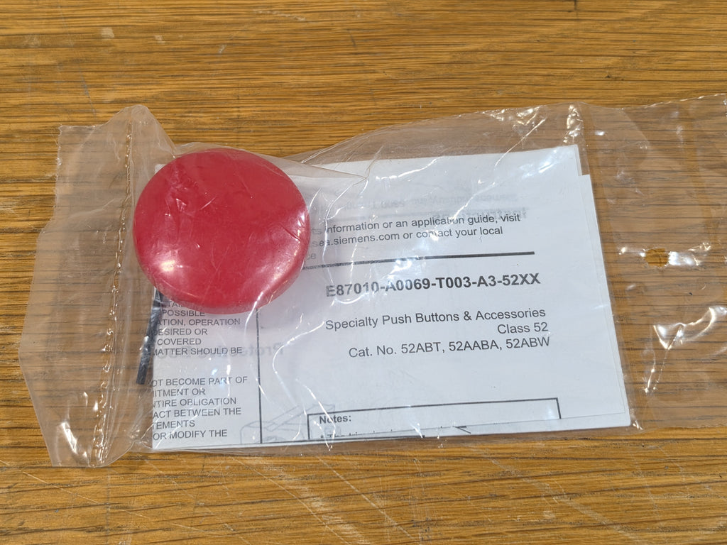 SIEMENS 52RB3D2 Mushroom Head Cap Oil Tight Red 1-5/8" Dia.