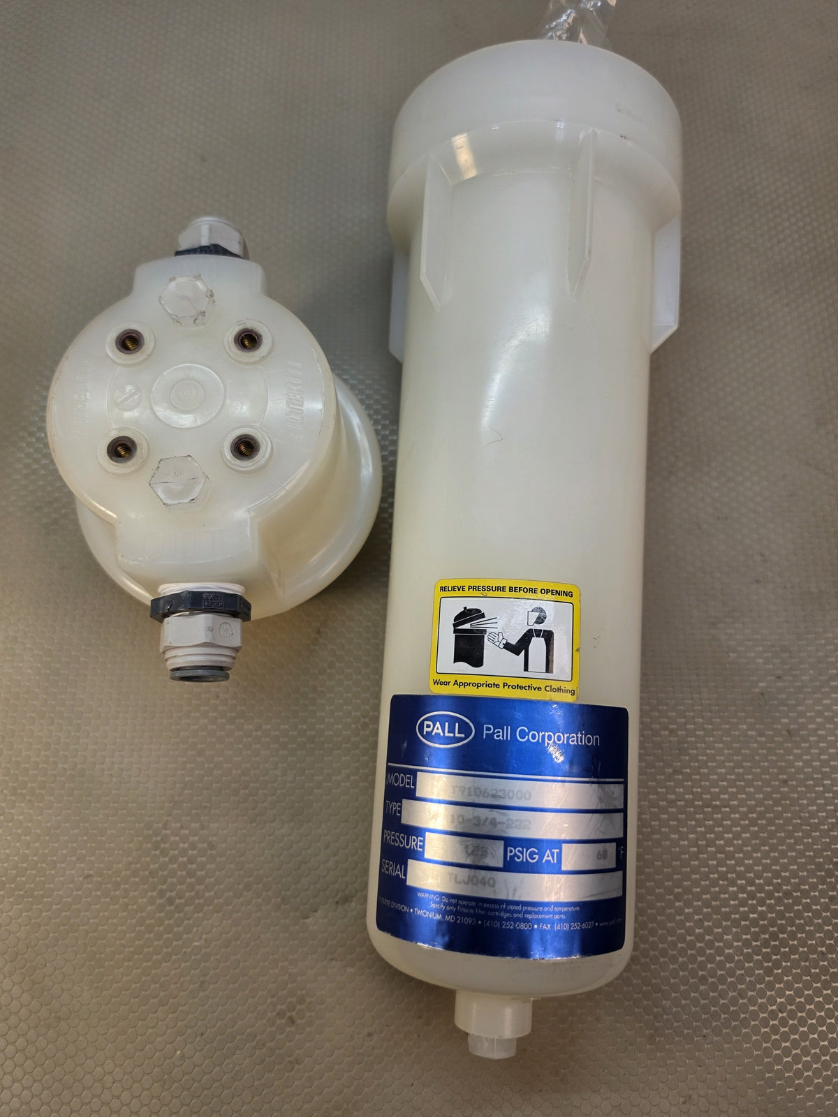 Pall T910423000 Filter Housing VP 10-3/4-222 Filterite Complete With New Filter