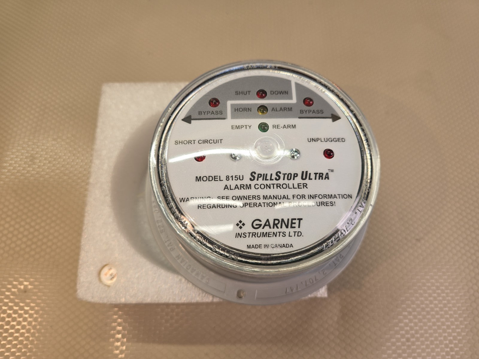 NEW Garnet SeeLeveL SpillStop Ultra 815-UHP/H Overfill Alarm Controller Face