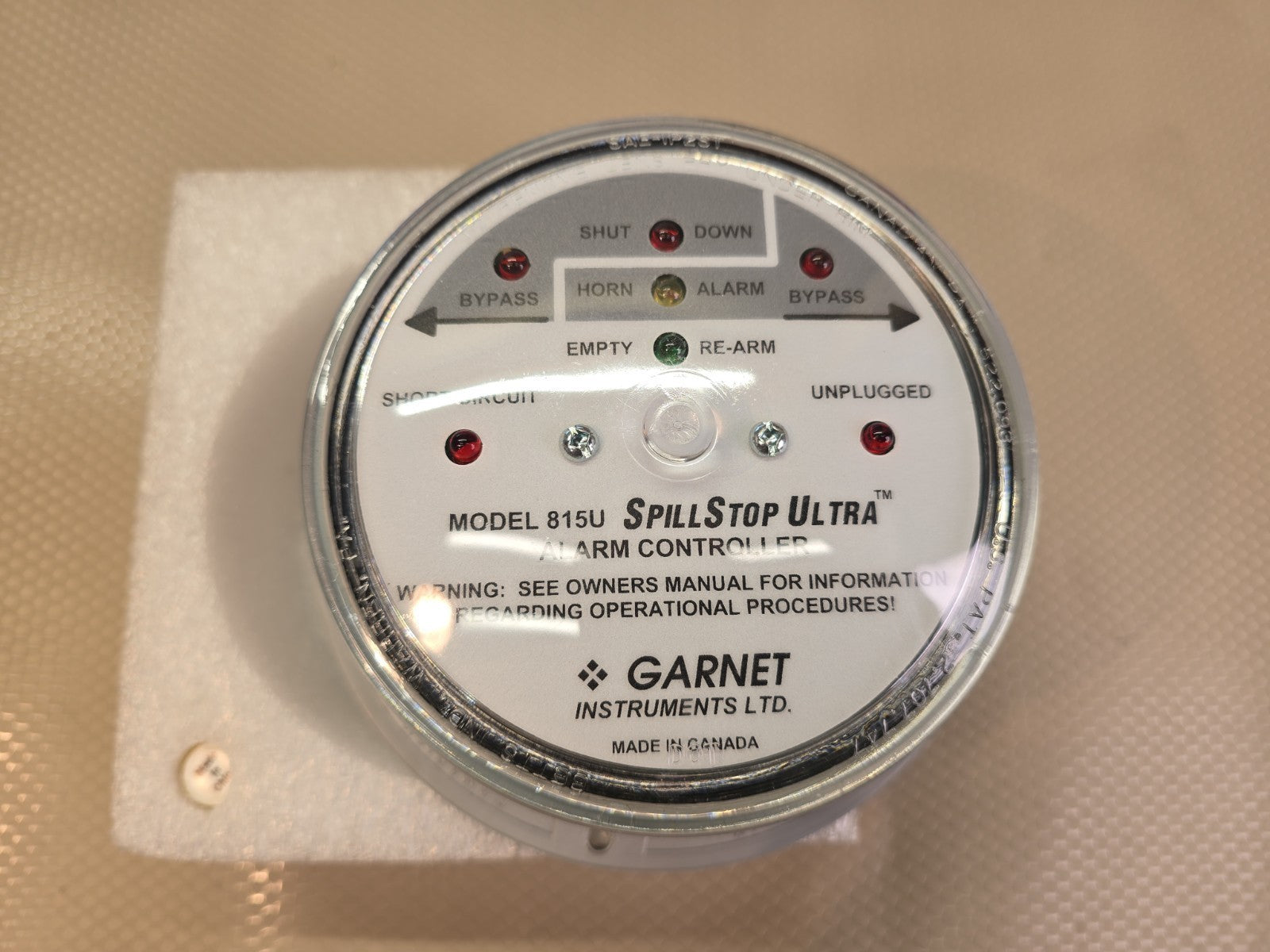 NEW Garnet SeeLeveL SpillStop Ultra 815-UHP/H Overfill Alarm Controller Face
