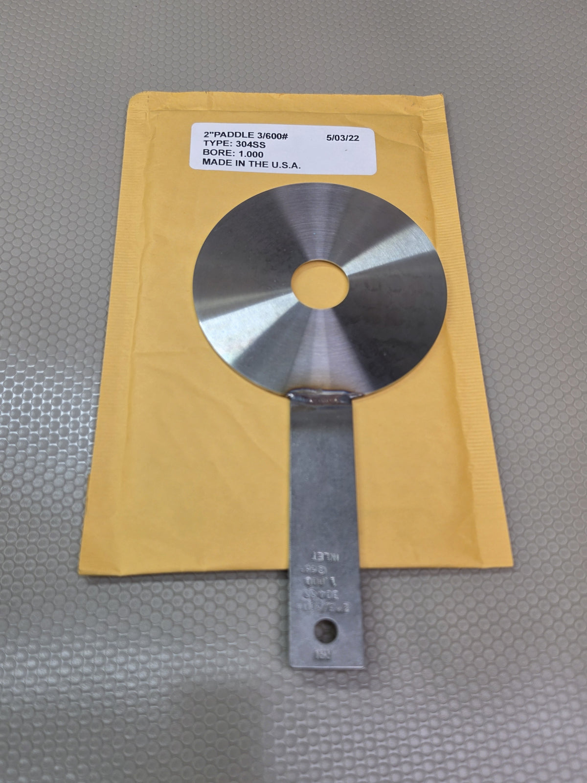 RRI Paddle Orifice Plate 2in 300/600# 304SS 1.000 Bore - NEW