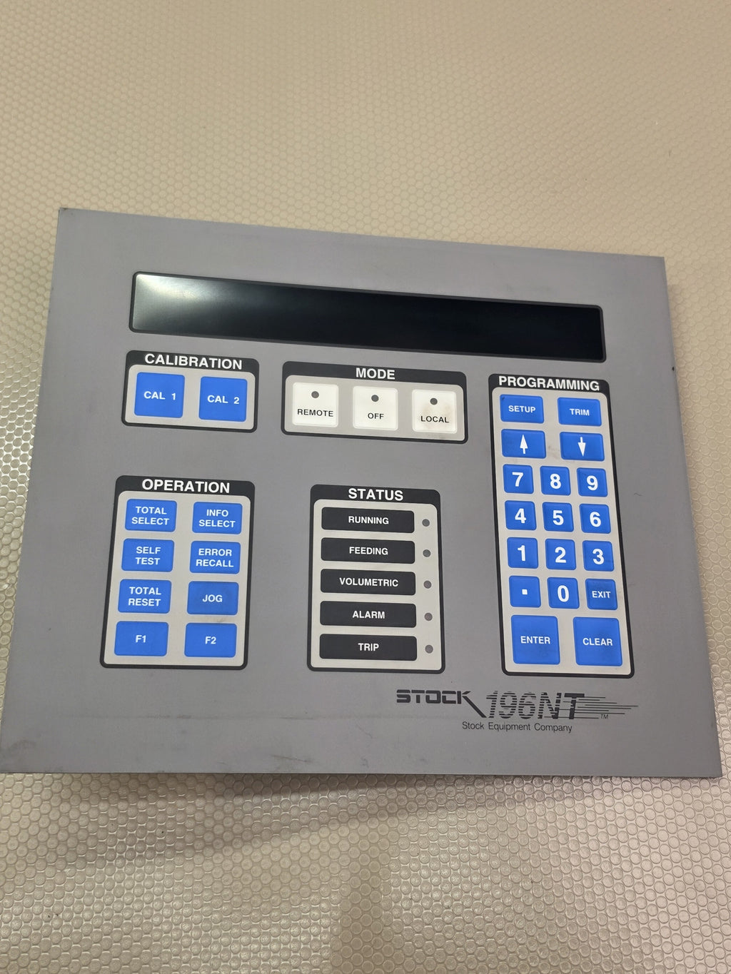 Stock Equipment 196NT D28753-1 Coal Feeder Operator Interface Display Panel