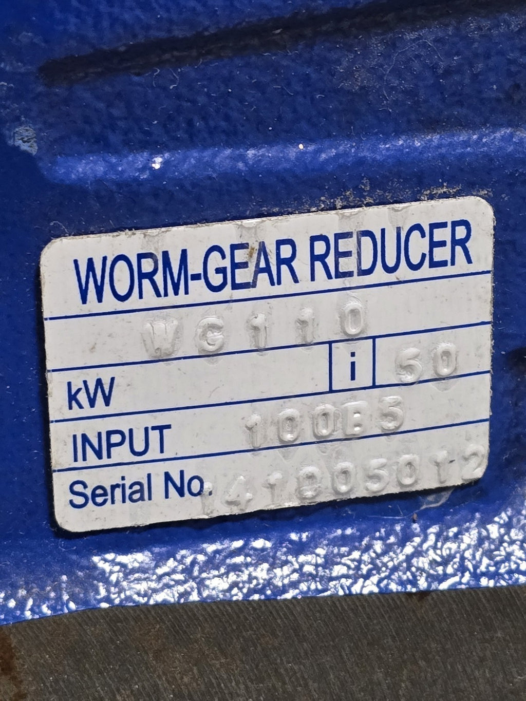 TEC TCNDK110R50F100B5 Worm Gear Reducer Gearbox 50:1 Ratio 100B5 Input Flange