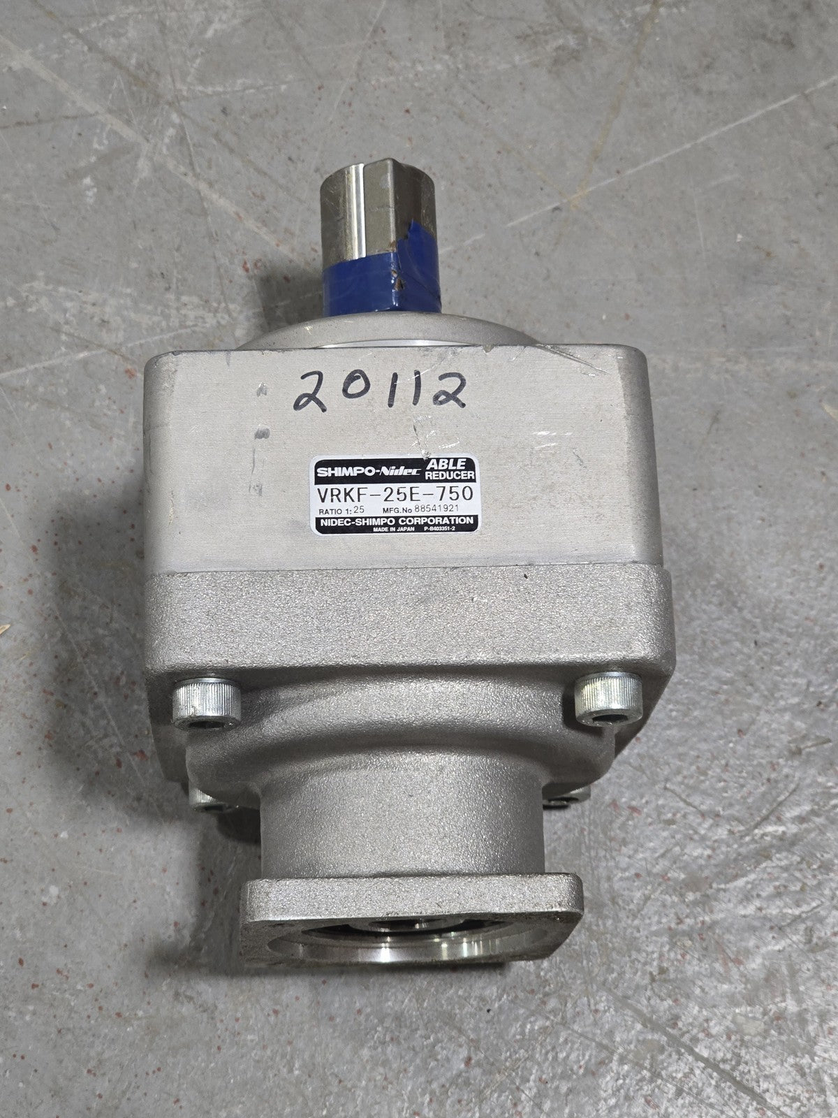 SHIMPO-Nidec VRKF-25E-750 ABLE Inline Gear Reducer 25:1 Ratio New
