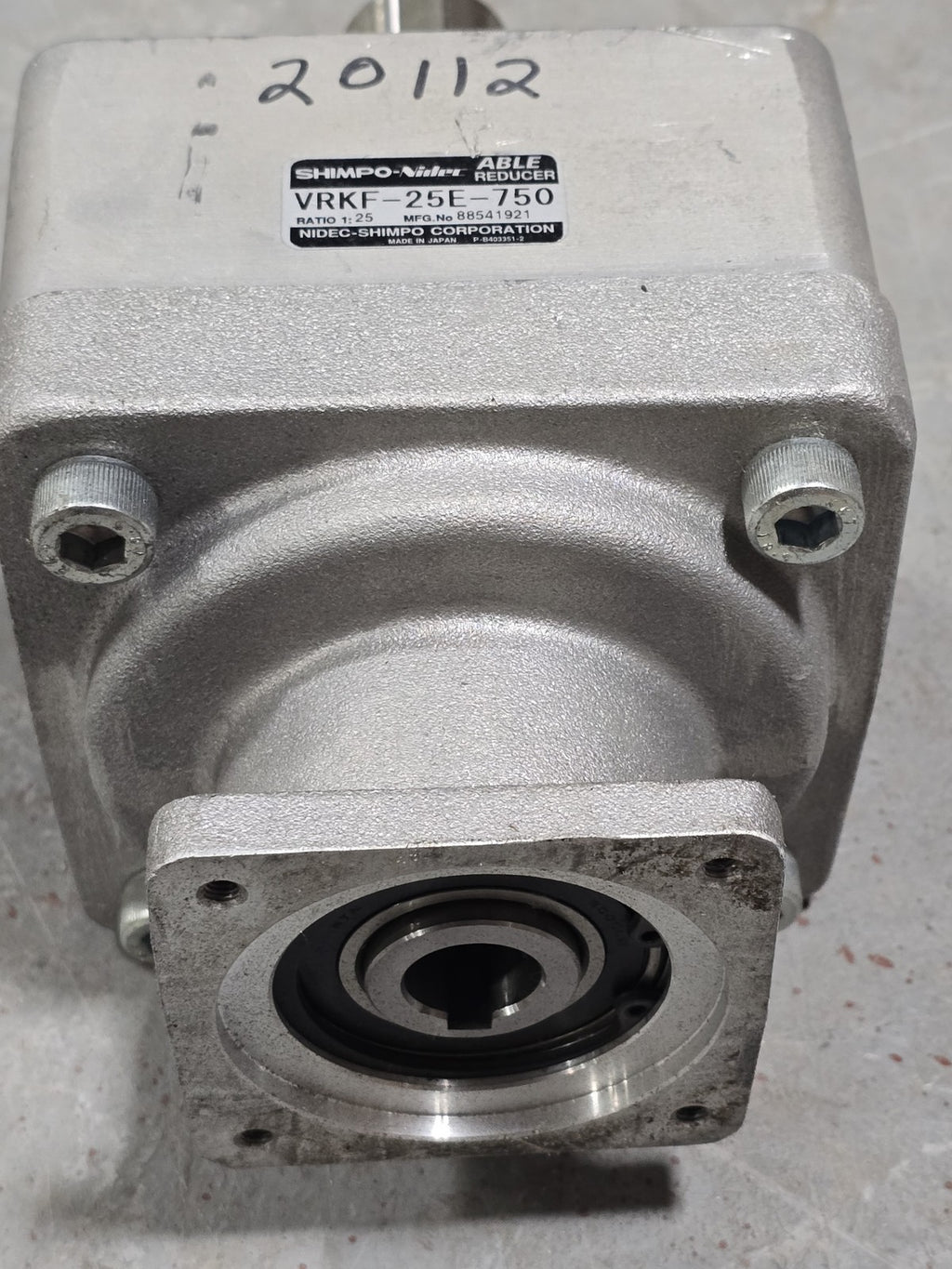 SHIMPO-Nidec VRKF-25E-750 ABLE Inline Gear Reducer 25:1 Ratio New