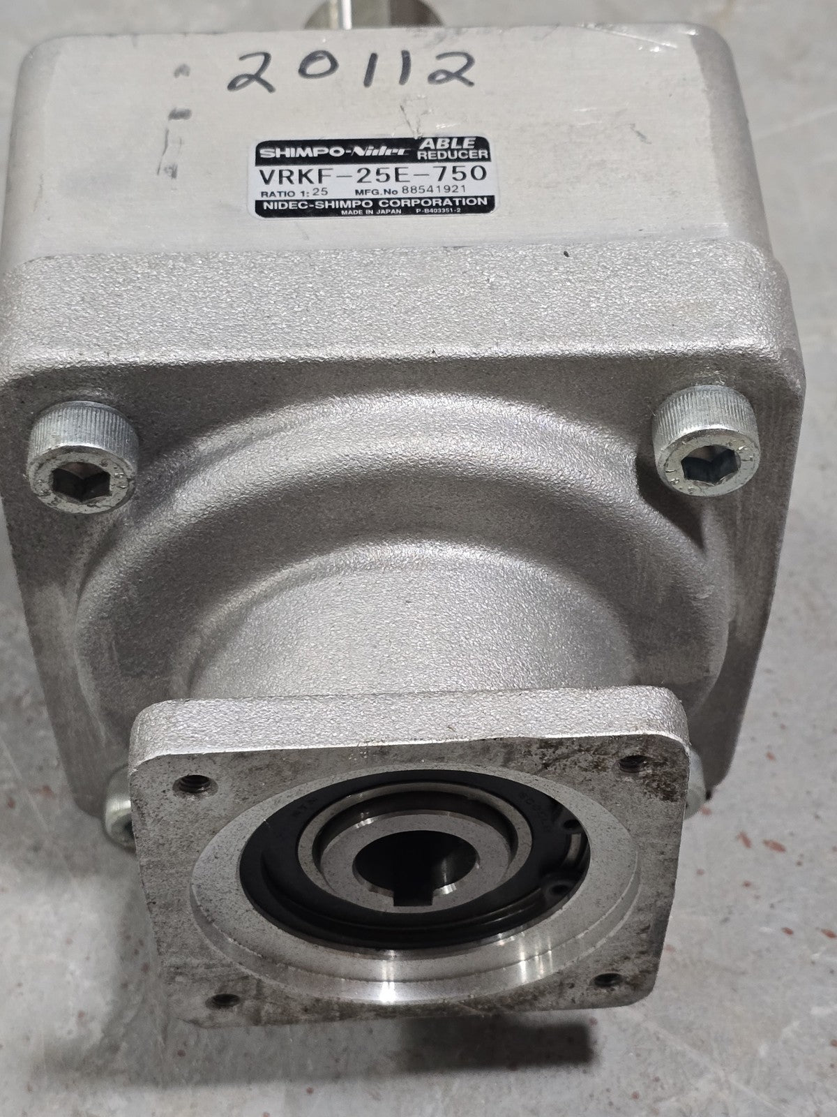 SHIMPO-Nidec VRKF-25E-750 ABLE Inline Gear Reducer 25:1 Ratio New