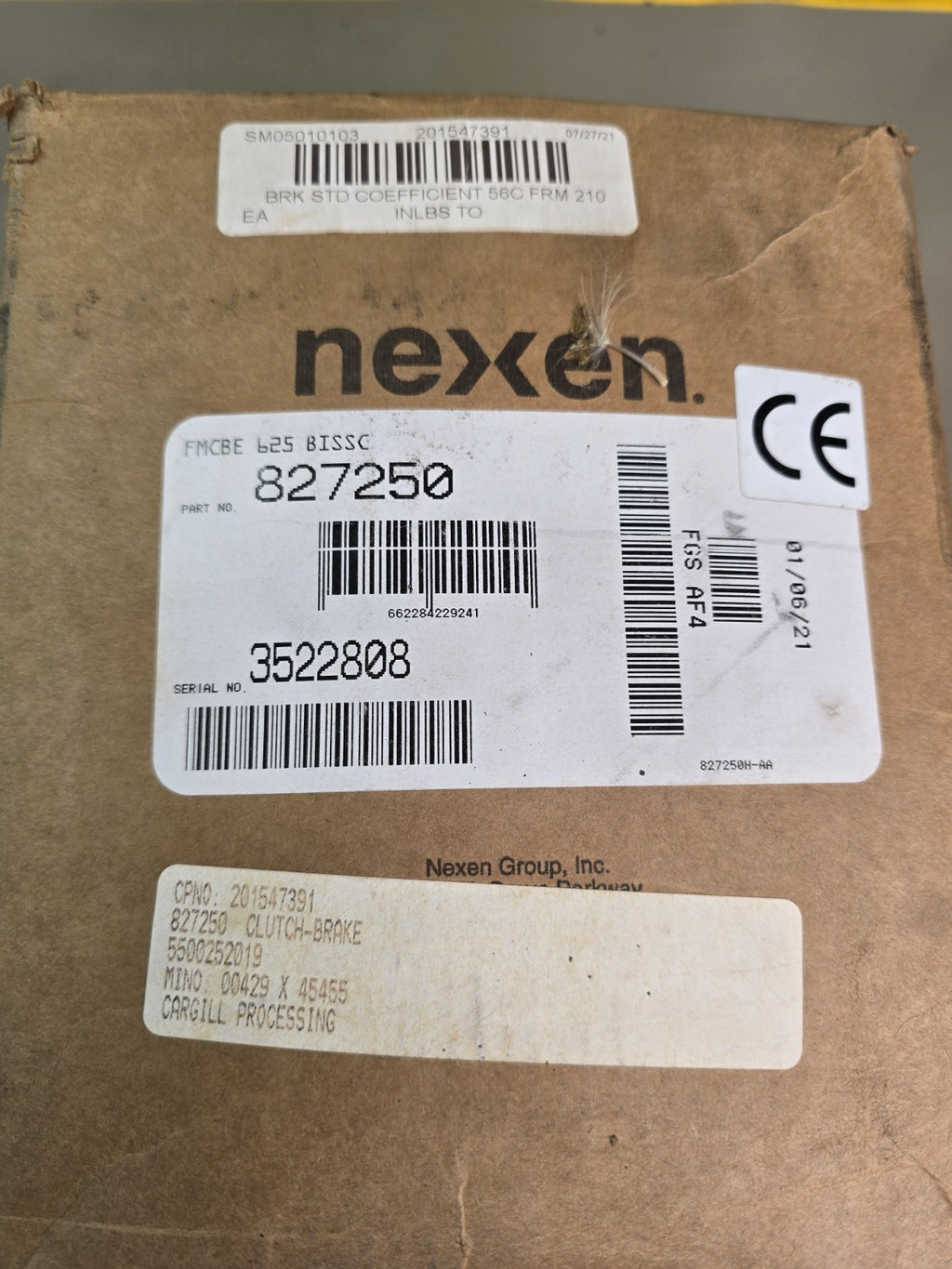 Nexen 827250 FMCBE-625 BISSC Air Engaged Clutch Brake 120 PSI