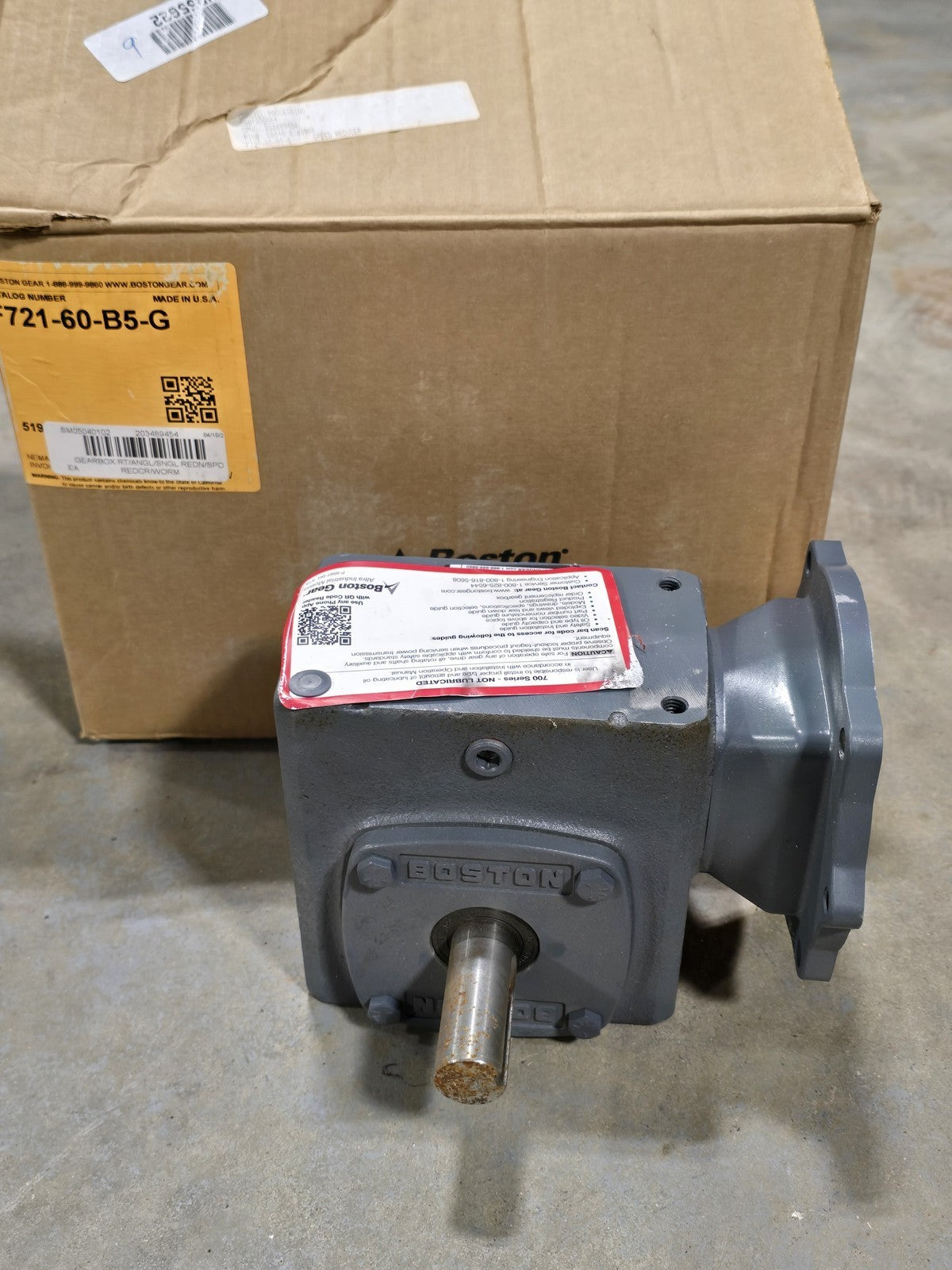 Boston Gear F721-60-B5-G 700 Series Worm Gear Speed Reducer 60:1 56C C-Face