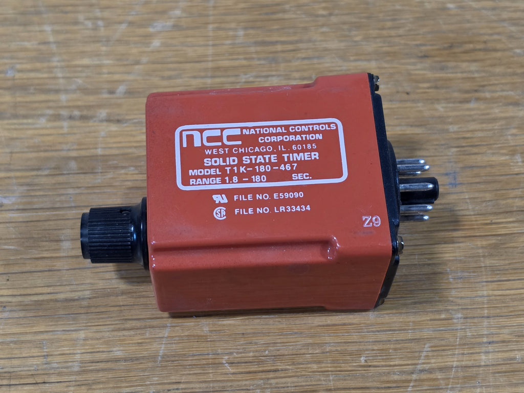 NATIONAL CONTROLS CORPORATION T1K-180-467 Solid State Timer 24VAC 1.8-180 Sec 10