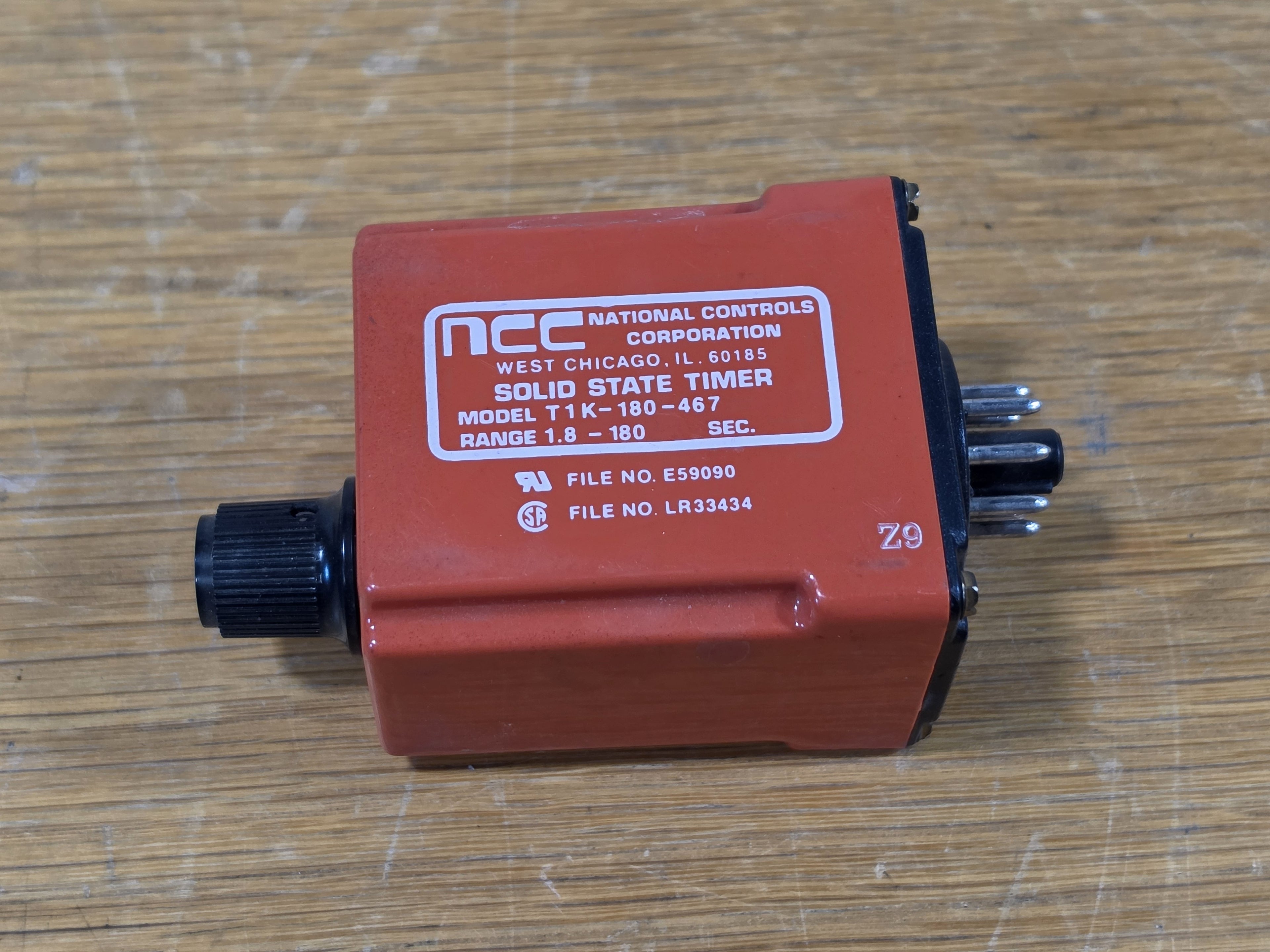 NATIONAL CONTROLS CORPORATION T1K-180-467 Solid State Timer 24VAC 1.8-180 Sec 10