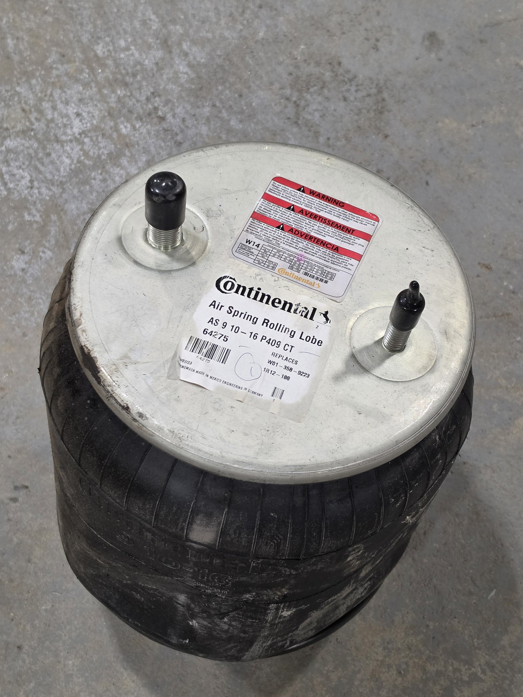 Continental 64275 AS9223 Air Spring Rolling Lobe W01-358-9223 1R12-188 New