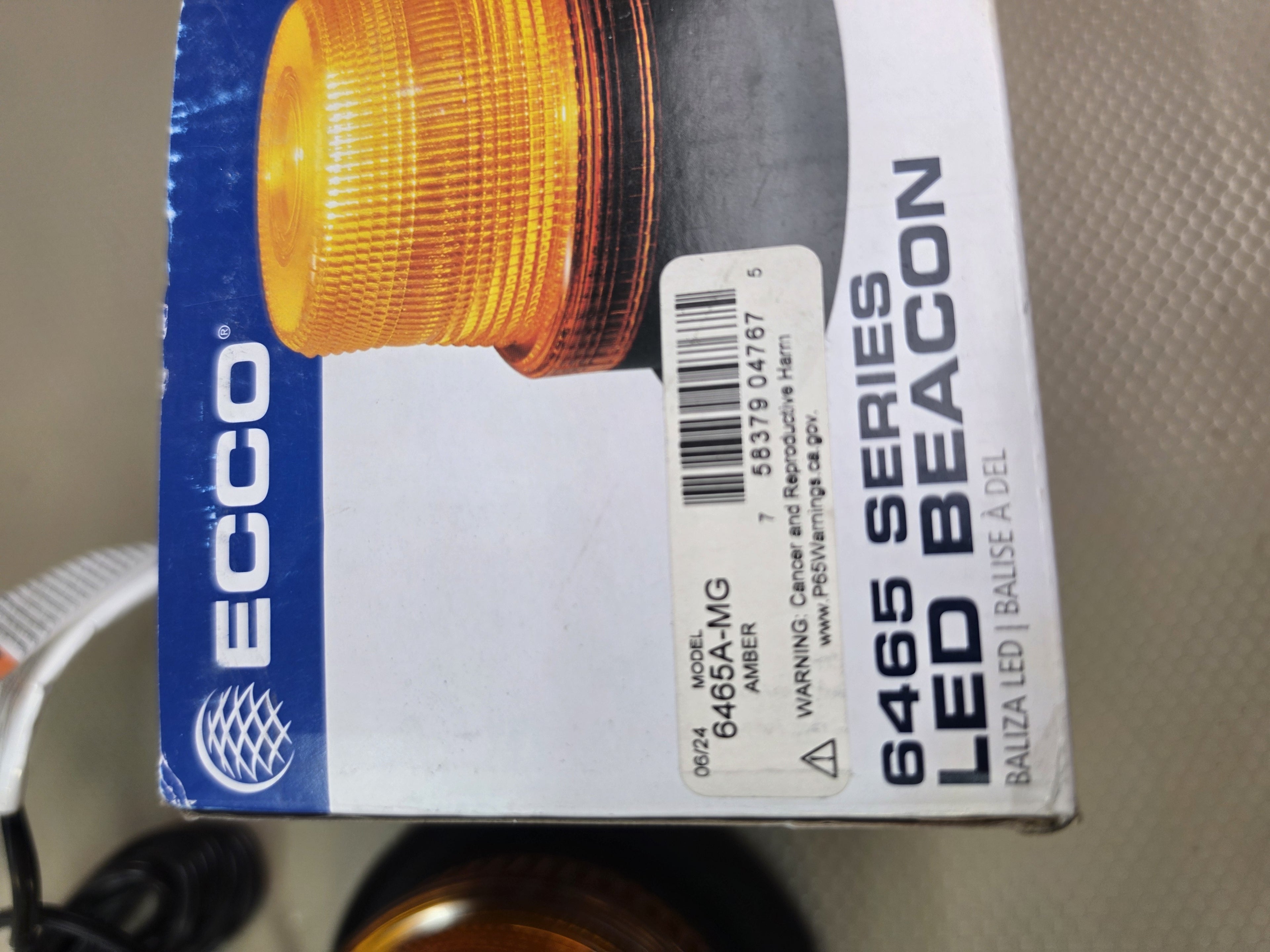 ECCO 6465A-MG 6465 Series Amber LED Beacon Light New