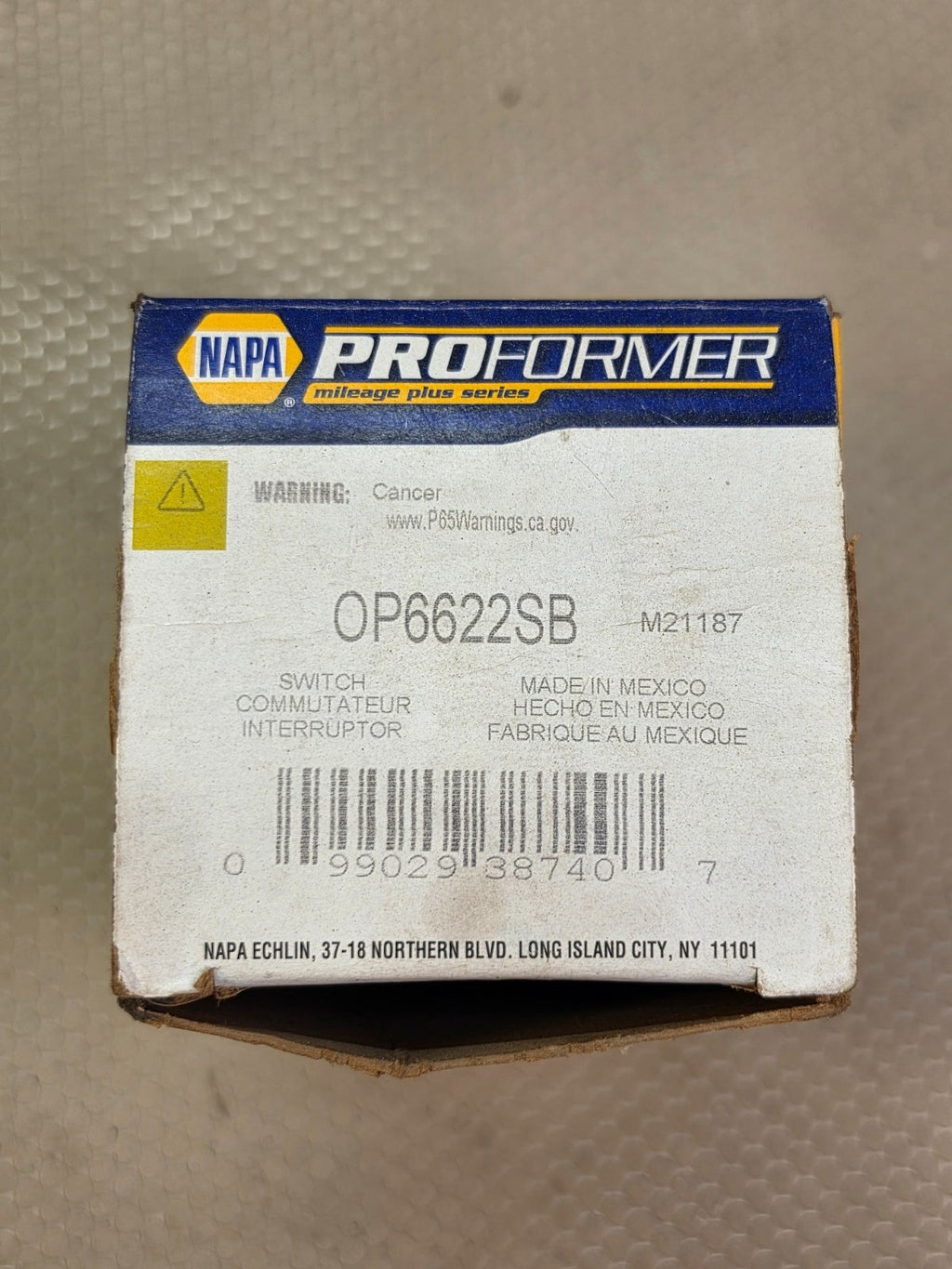 NAPA PROFORMER OP6622SB Oil Pressure Switch New In Box