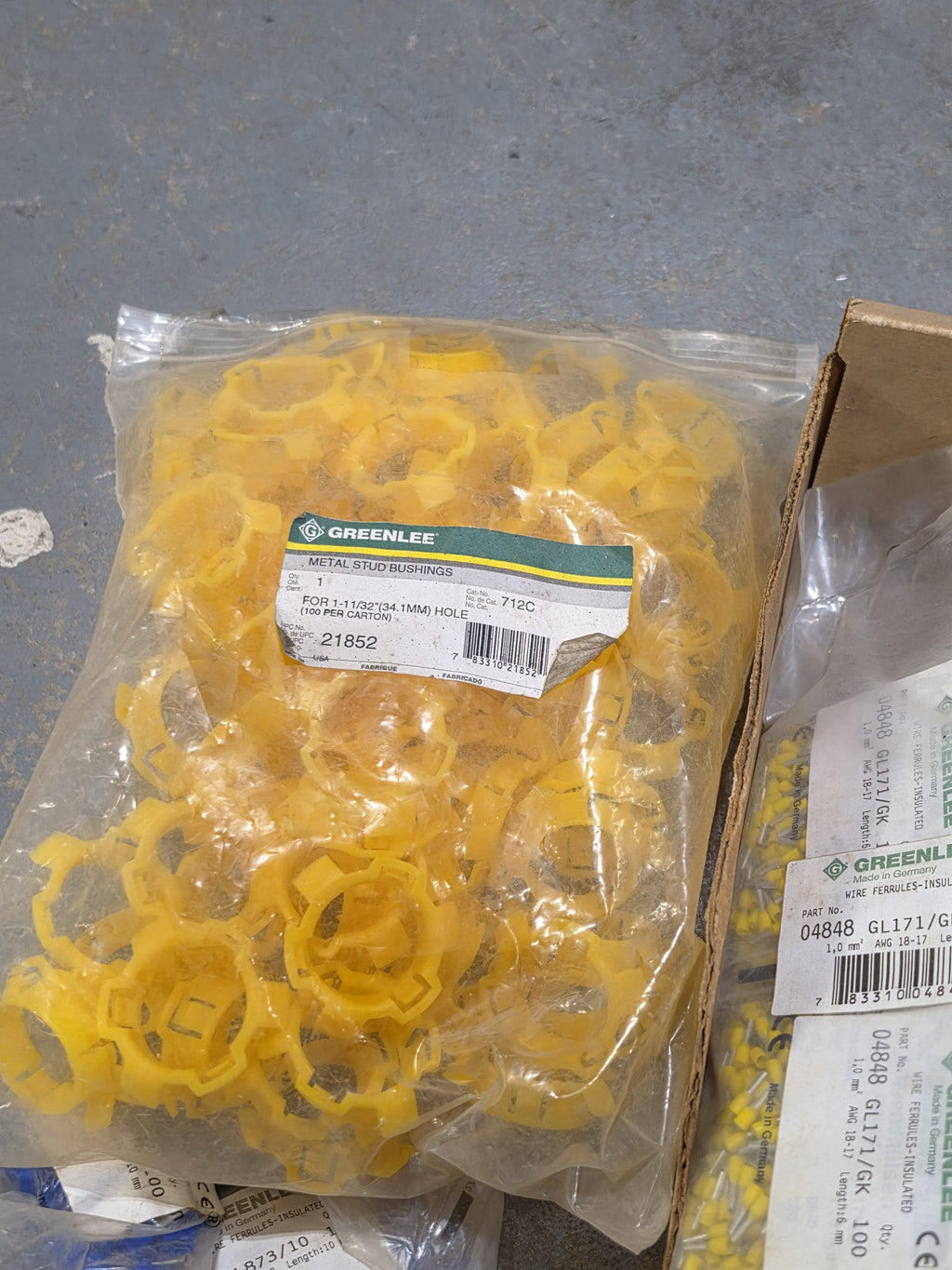 Lot of Greenlee Supplies 430-500 Poly Line Cable Pulling Rope 500ft 210lb + Electrical Connectors