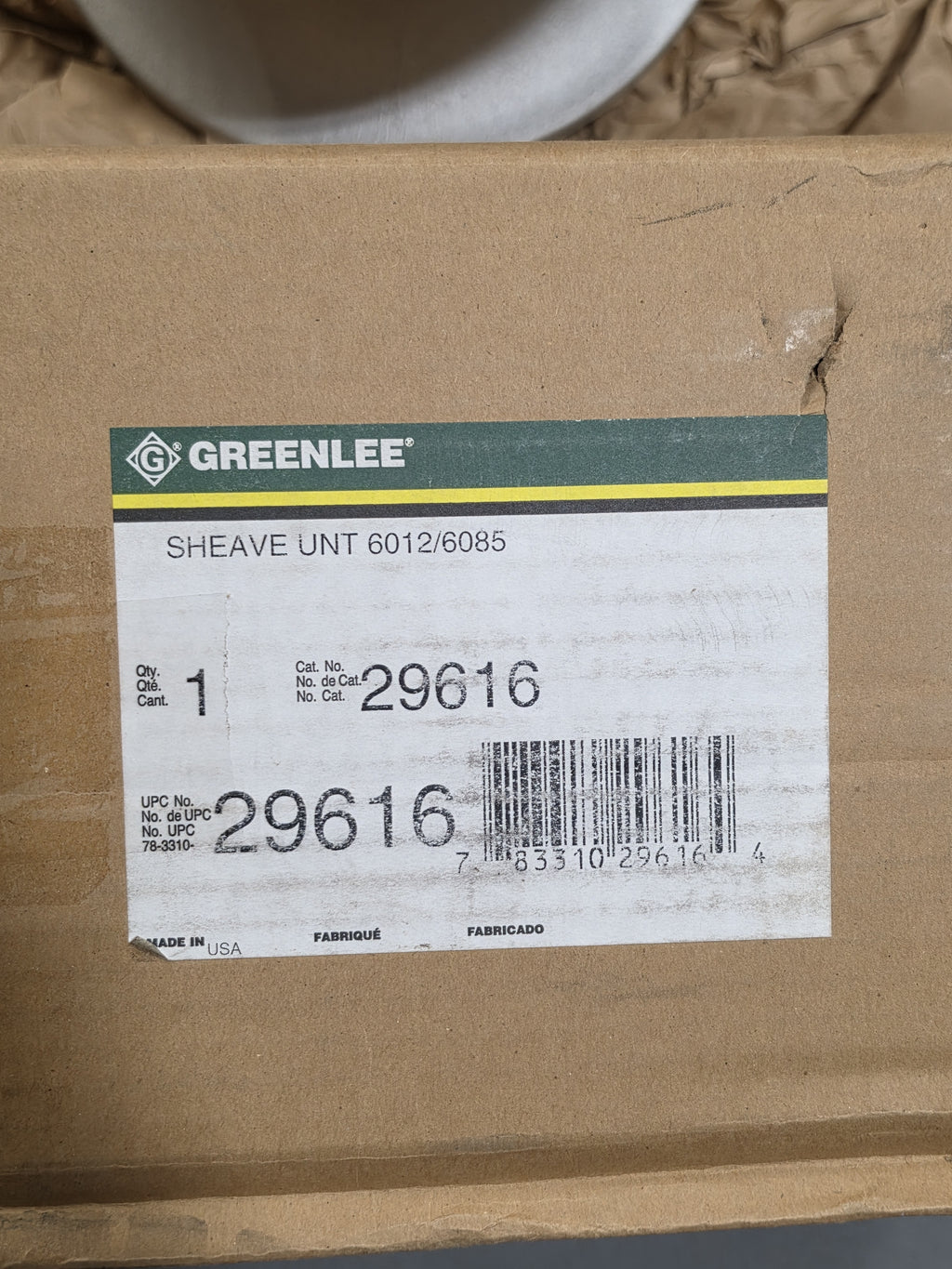 GREENLEE 29616 Sheave Unit 6012/6085 New in Box