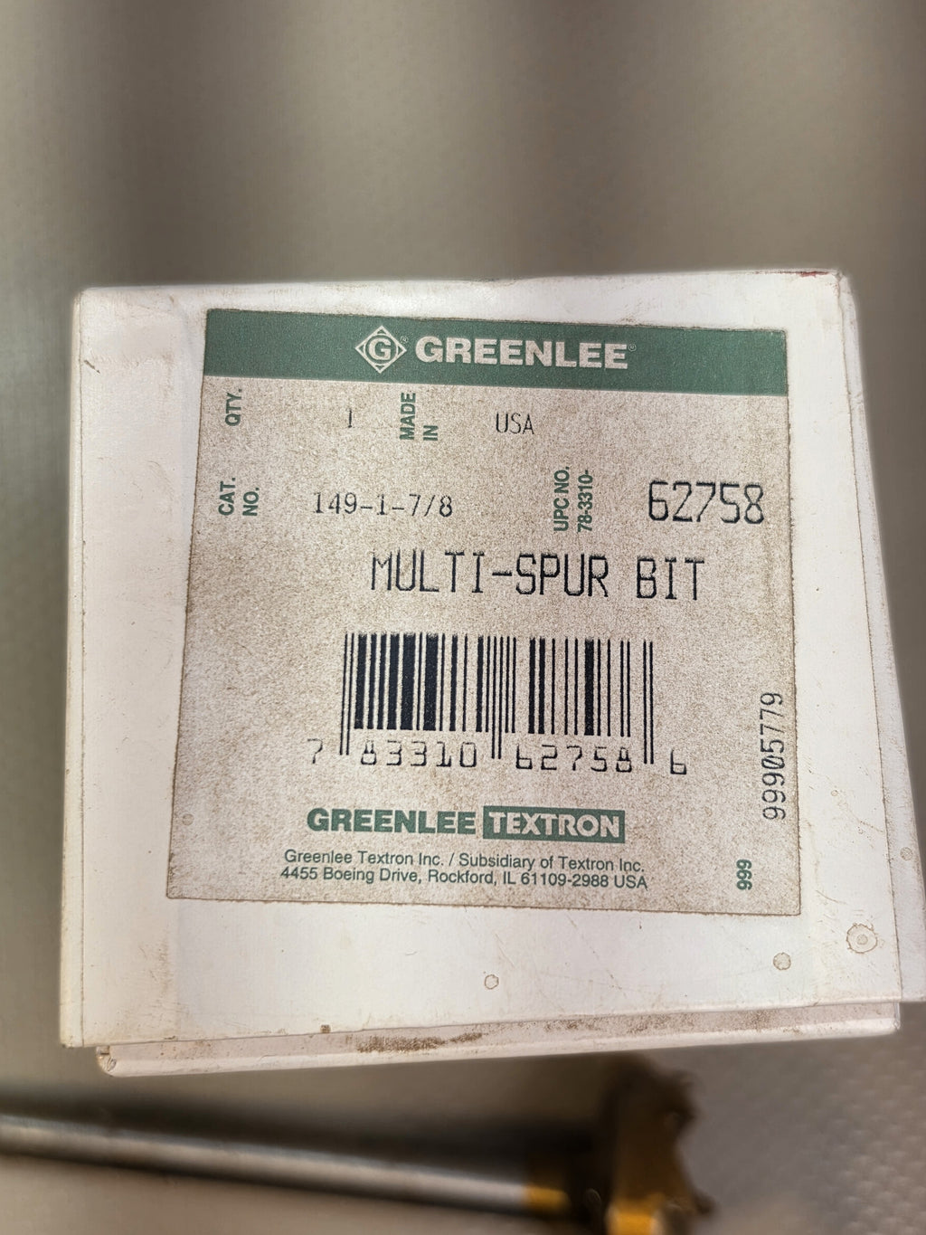 GREENLEE 62758 Multi-Spur Bit 1-7/8 inch 149 Series Drill Bit