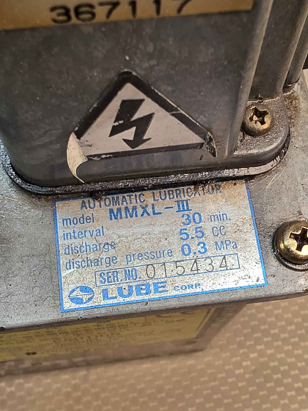 LUBE MMXL-III 367117 Automatic Lubricator Dispenser for CNC 200V 50/60Hz