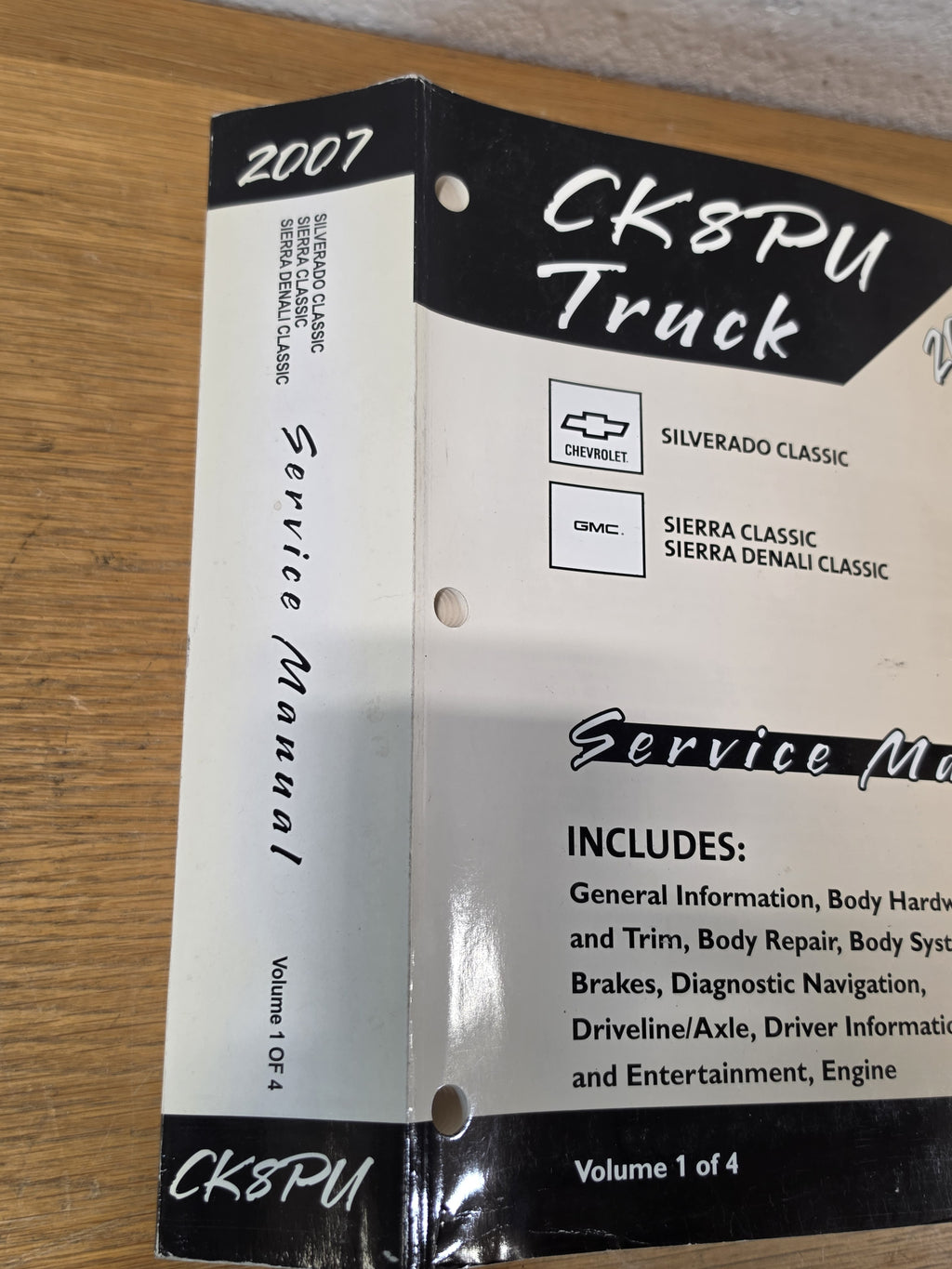 2007 GM  Silverado Sierra Classic Service Manual Vol 1 GMT07-CK8PU-1