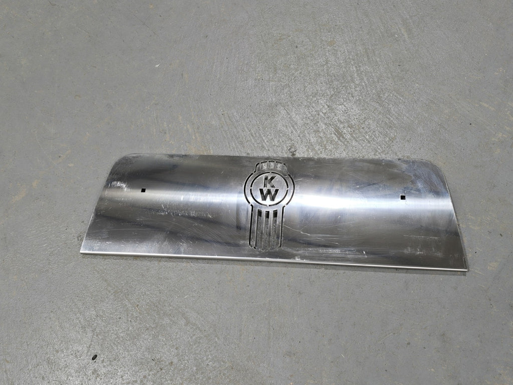 Kenworth MD1569 W900 W900L Stainless Steel Fender Guard Below Headlight KW Logo