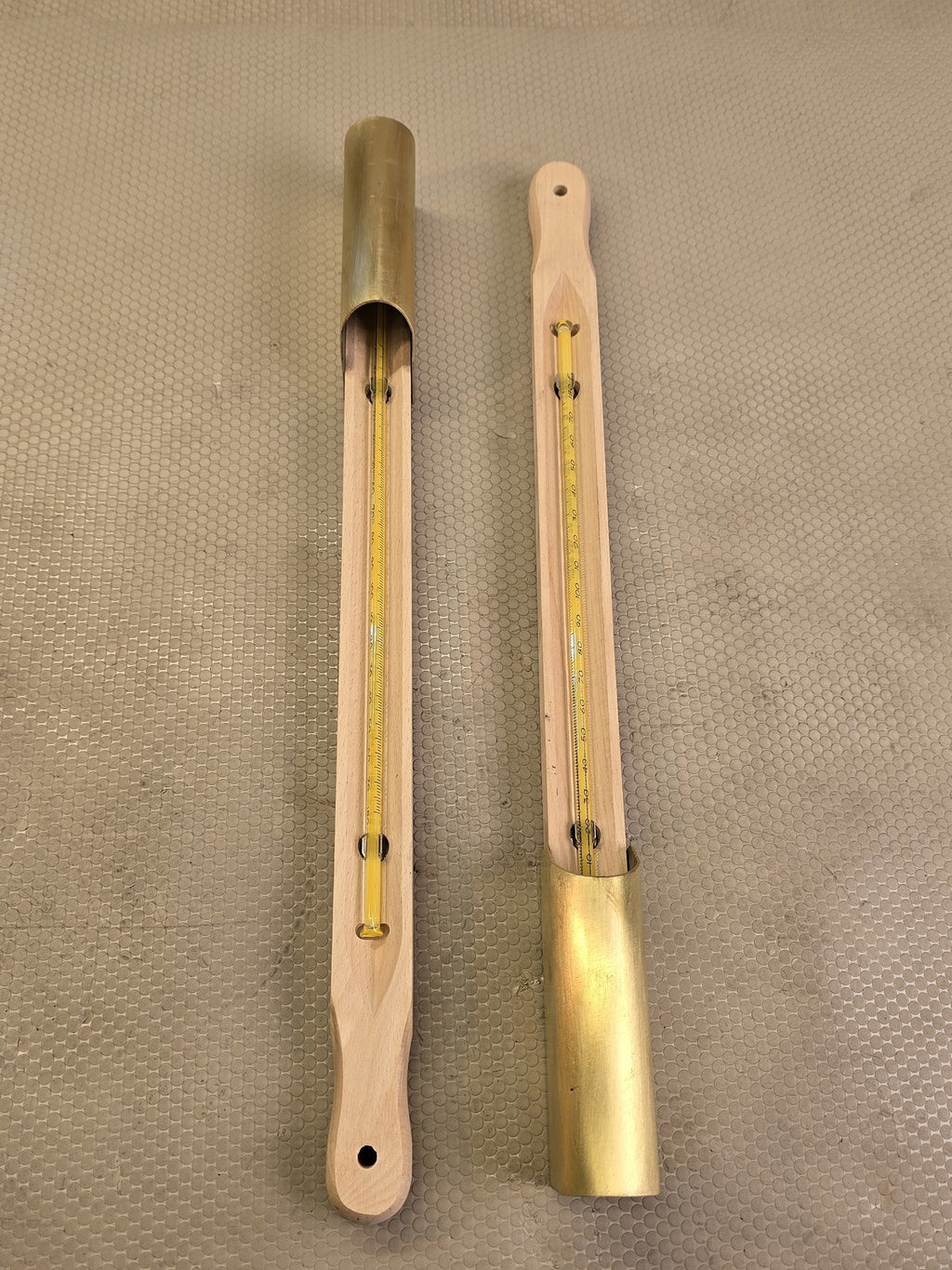 NEW Pair Wood Back Brass Industrial Liquid Thermometers 0-180°F Oil Centrifuge