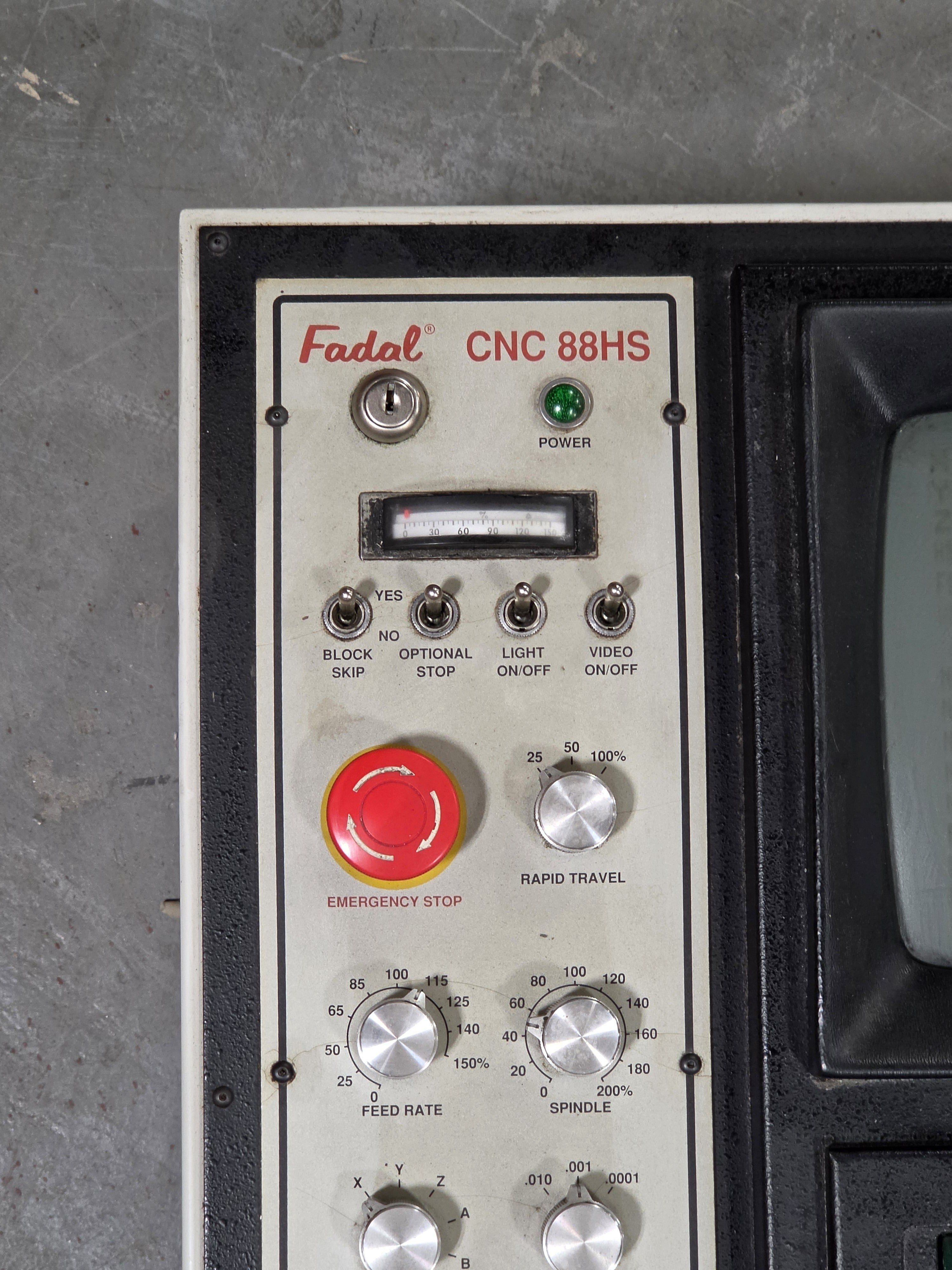 Fadal CNC 88HS Control Pendant Operator Interface CRT Keyboard CNC Machine