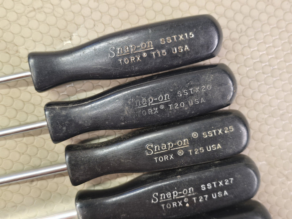 Snap-on 5-Pc Screwdriver Set Torx T15 T20 T25 T27 & Slotted S-8698 USA Hard Hand