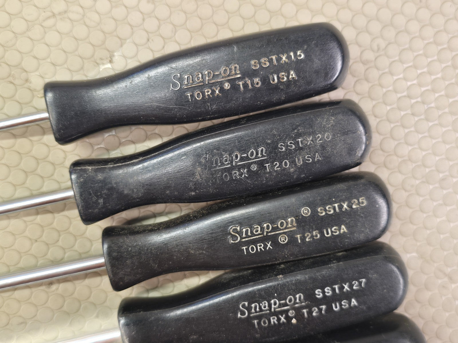 Snap-on 5-Pc Screwdriver Set Torx T15 T20 T25 T27 & Slotted S-8698 USA Hard Hand