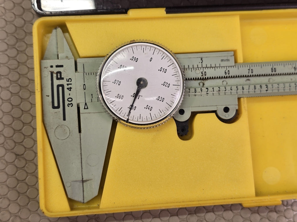 SPI 30-415 Dial Caliper 6" 150mm .001" Resolution Plastic Composite Swiss Made