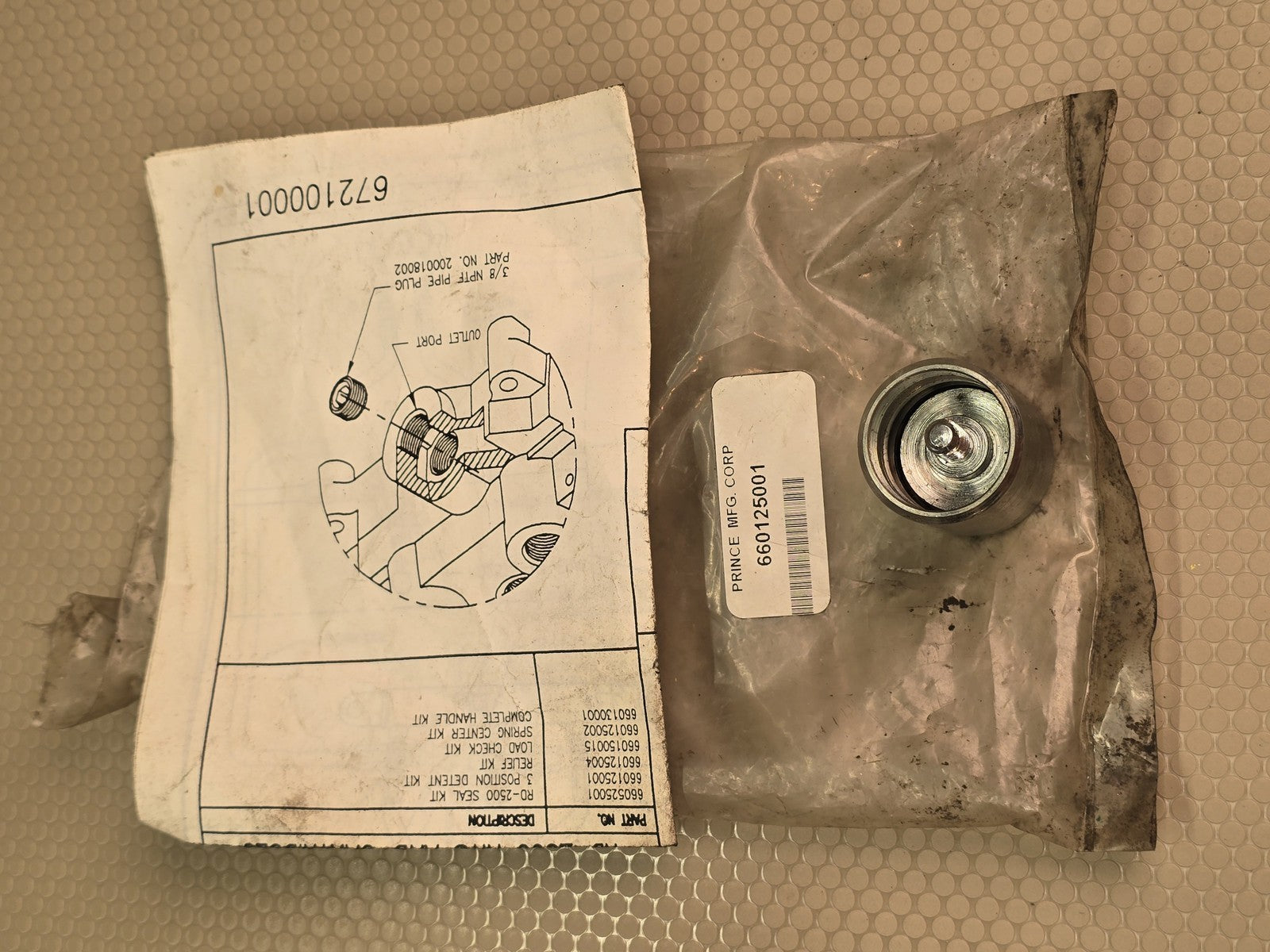 Prince RD2500 Series 3 Position Detent Kit 660125001 New