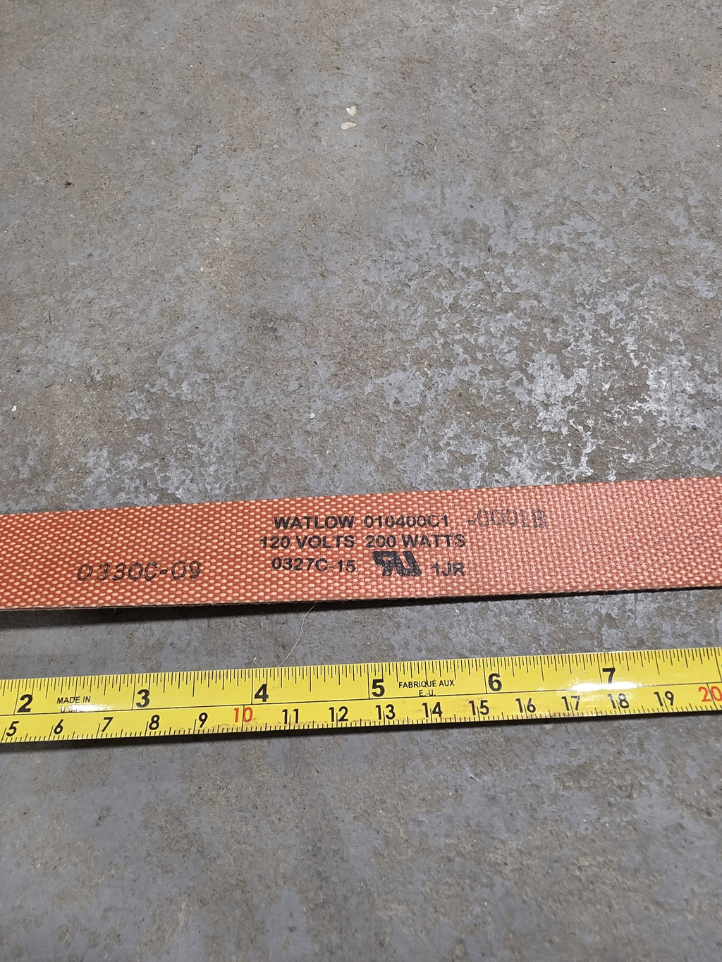 WATLOW 010400C1 Flexible Silicone Rubber Heater 120V 200W 40" Long