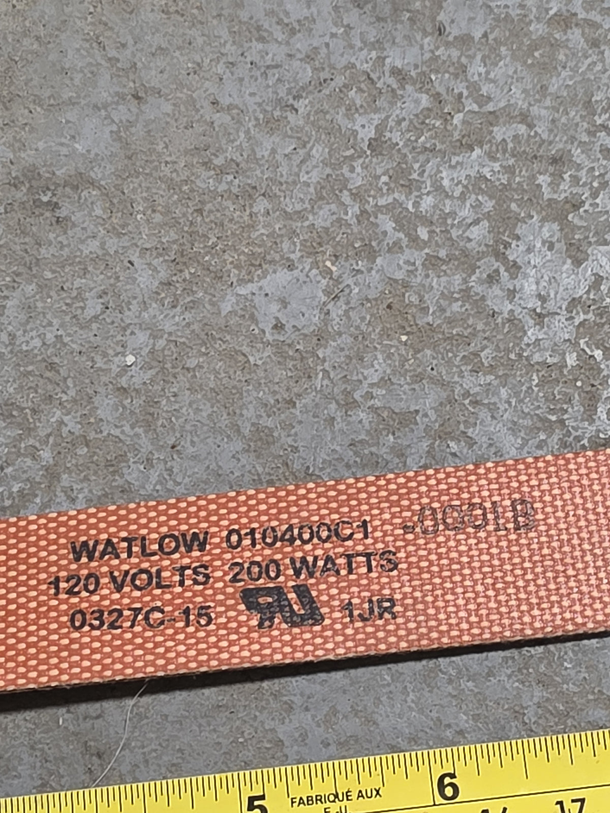 WATLOW 010400C1 Flexible Silicone Rubber Heater 120V 200W 40" Long