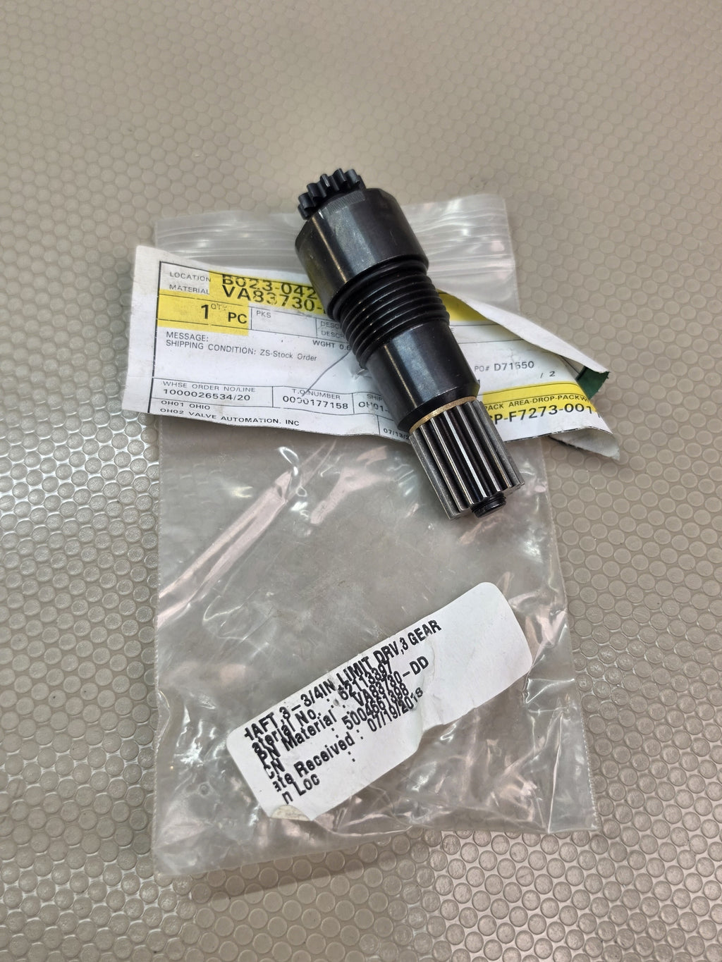 Valve Automation VA83730-DD GL Pinion Assembly Multi-Turn 3 Gear Limit Drive