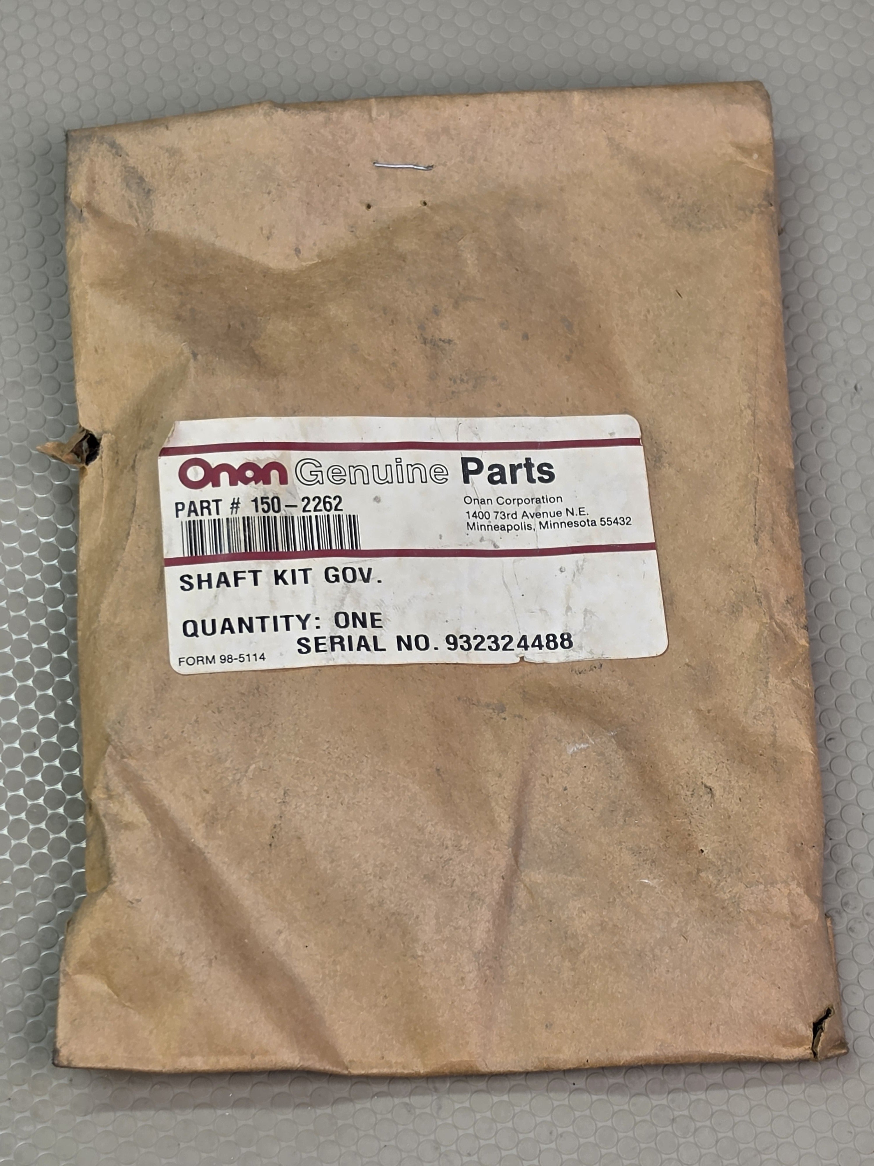 Onan 150-2262 Genuine Governor Shaft Kit