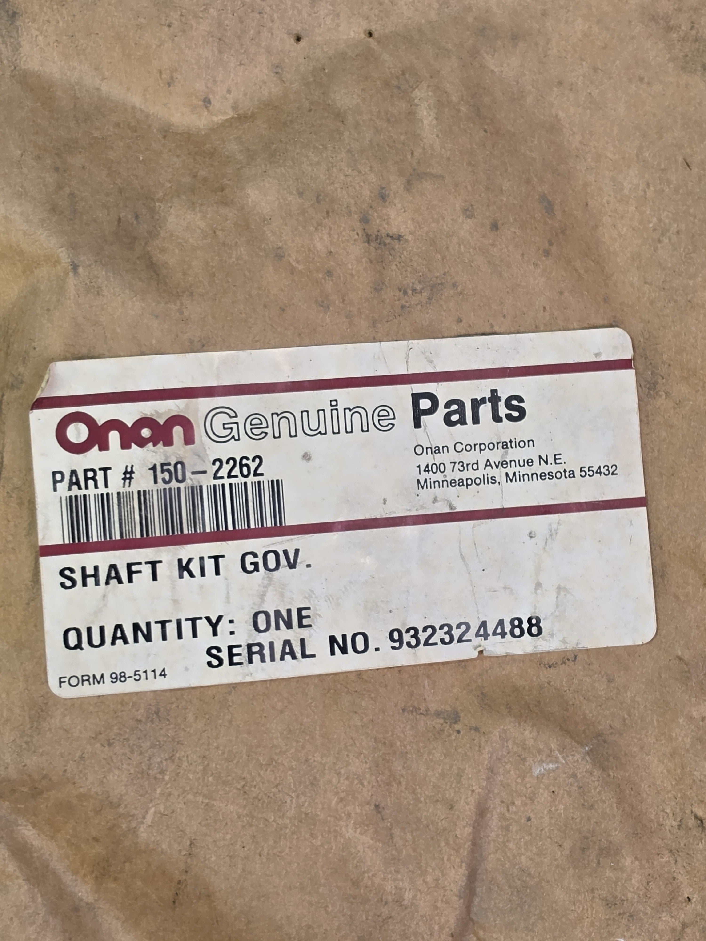 Onan 150-2262 Genuine Governor Shaft Kit