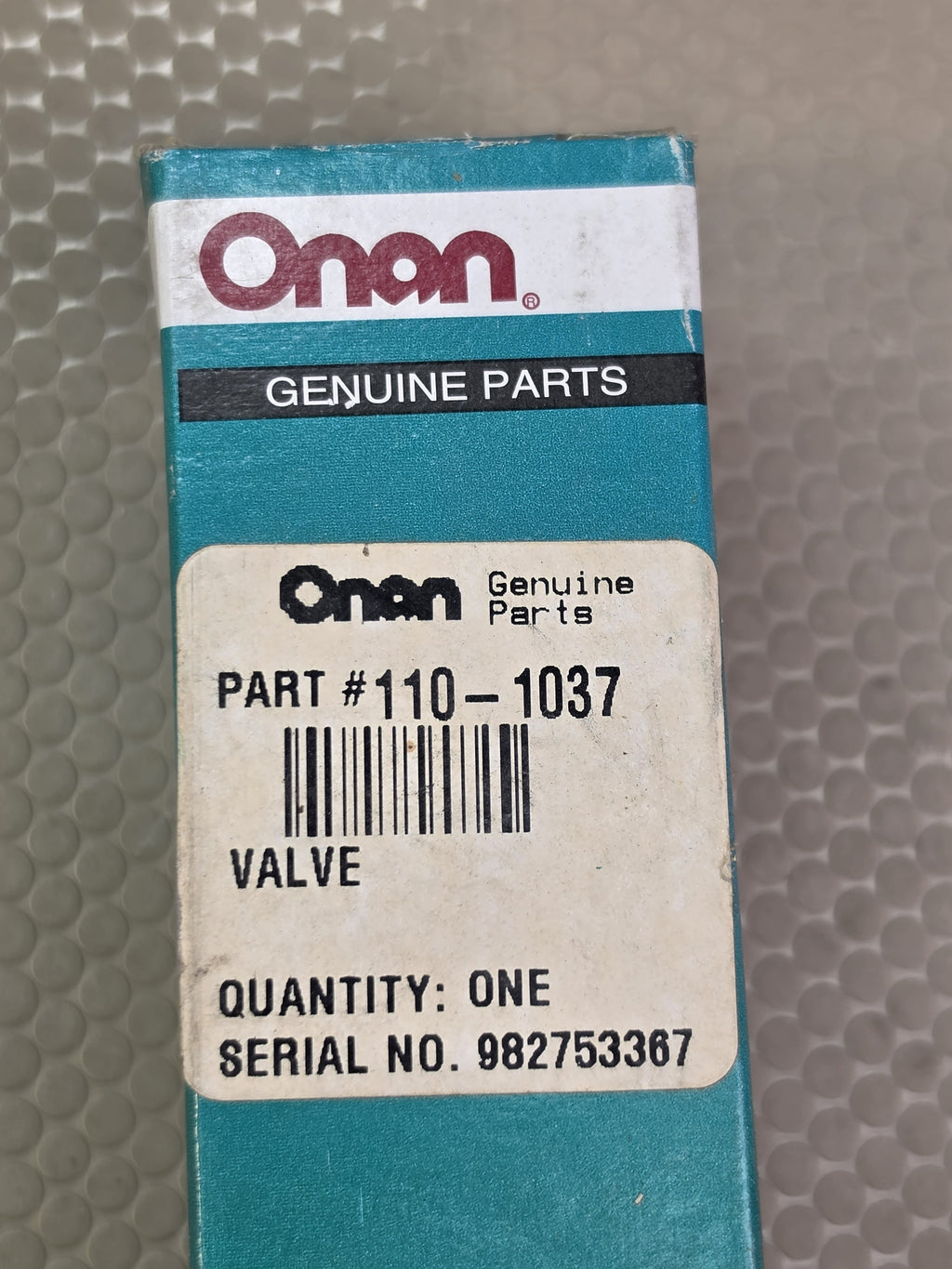 Onan 110-1037 Intake Valve Genuine Parts NOS New Old Stock