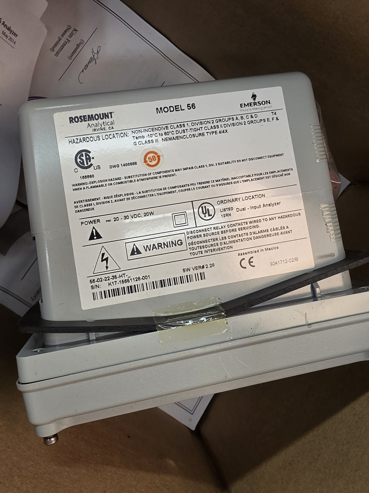 Emerson Rosemount 56-02-22-35-HT Dual Analyzer pH ORP Dissolved Oxygen 24VDC NEW