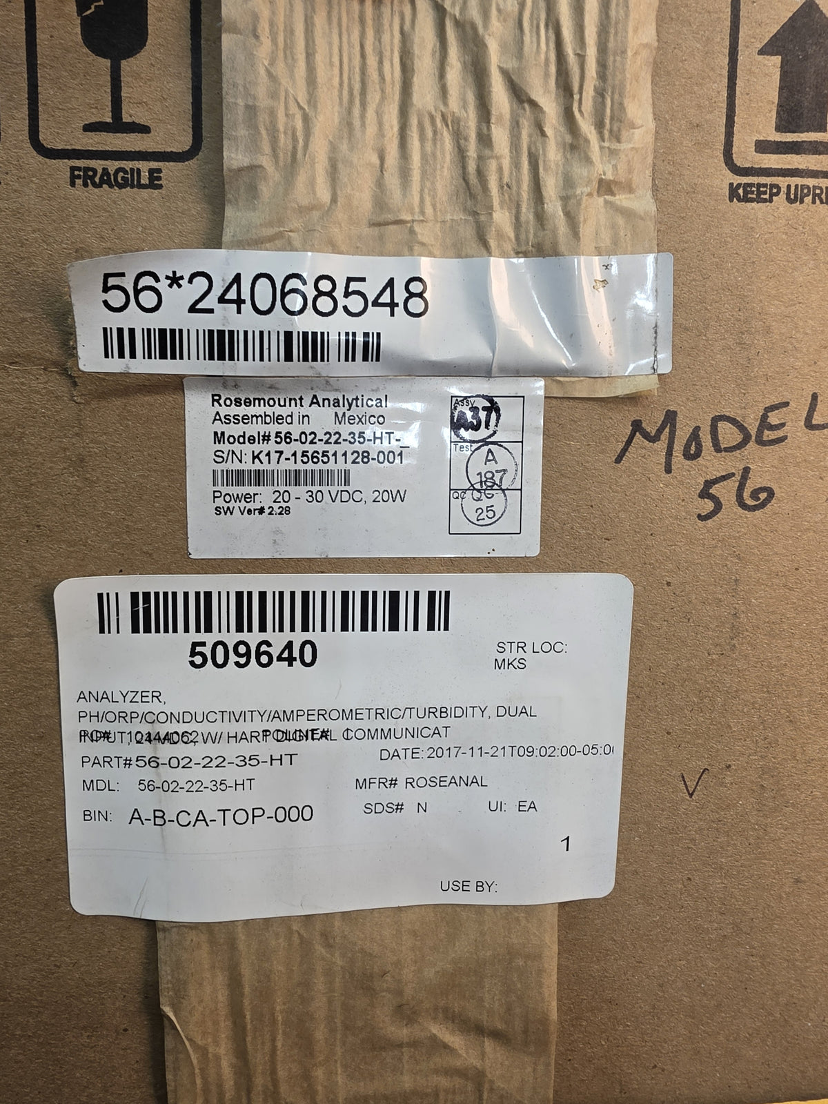 Emerson Rosemount 56-02-22-35-HT Dual Analyzer pH ORP Dissolved Oxygen 24VDC NEW