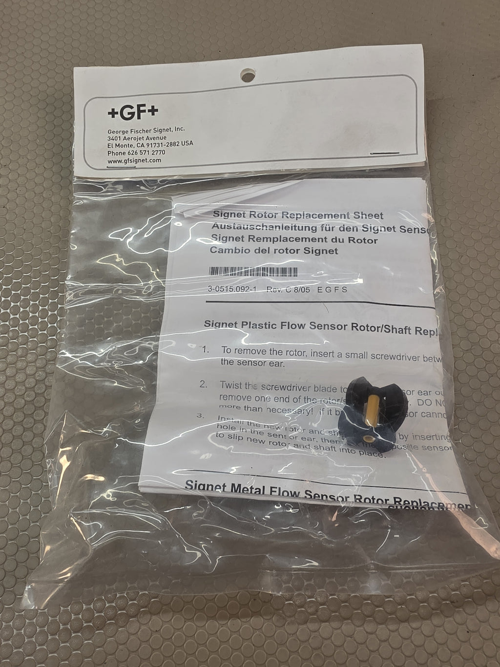 GF Signet 198820056 Rotor Kit PVDF Black Flow Sensor Replacement NEW