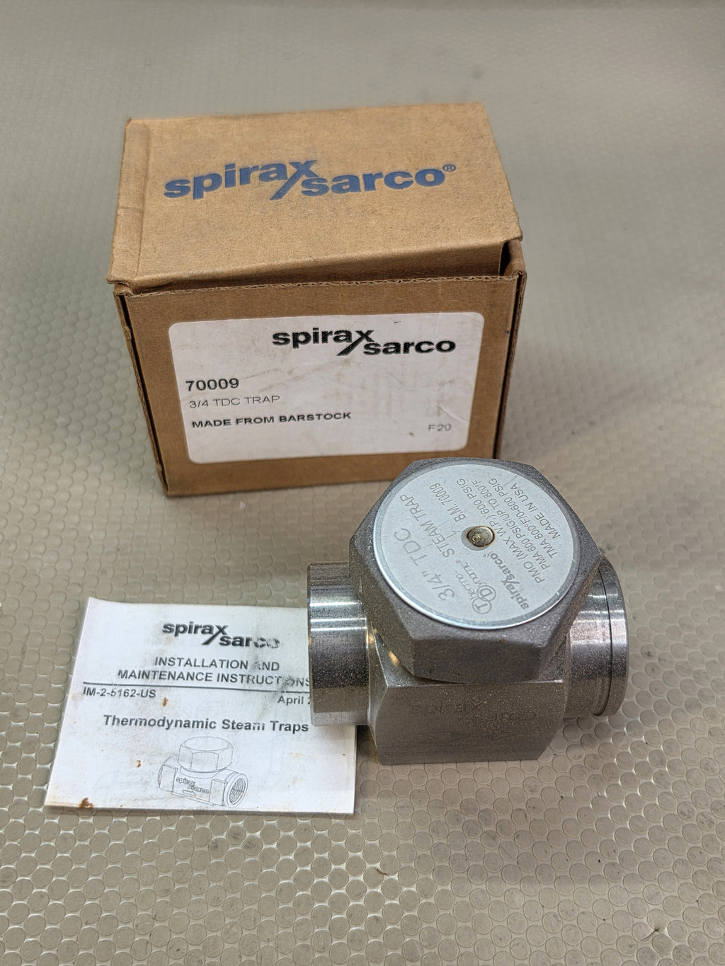 Spirax Sarco 70009 Thermodynamic Steam Trap 3/4" TDC 600 PSIG NEW