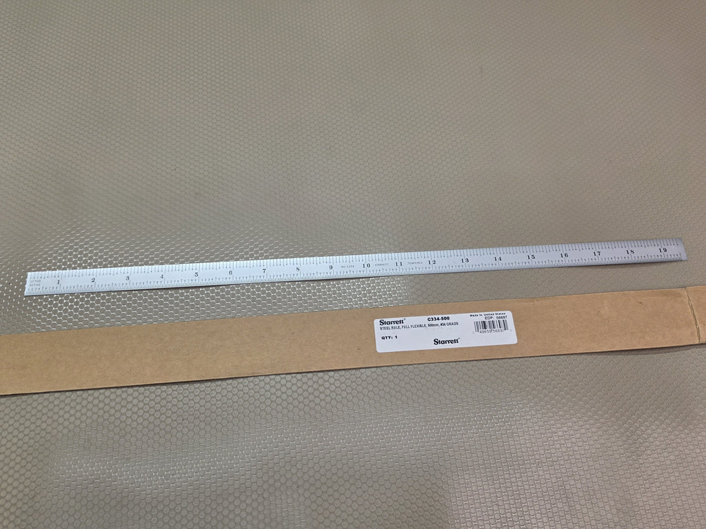 Starrett C334-500 Full Flexible Steel Rule 500mm #34 Grads EDP 56697 - NEW