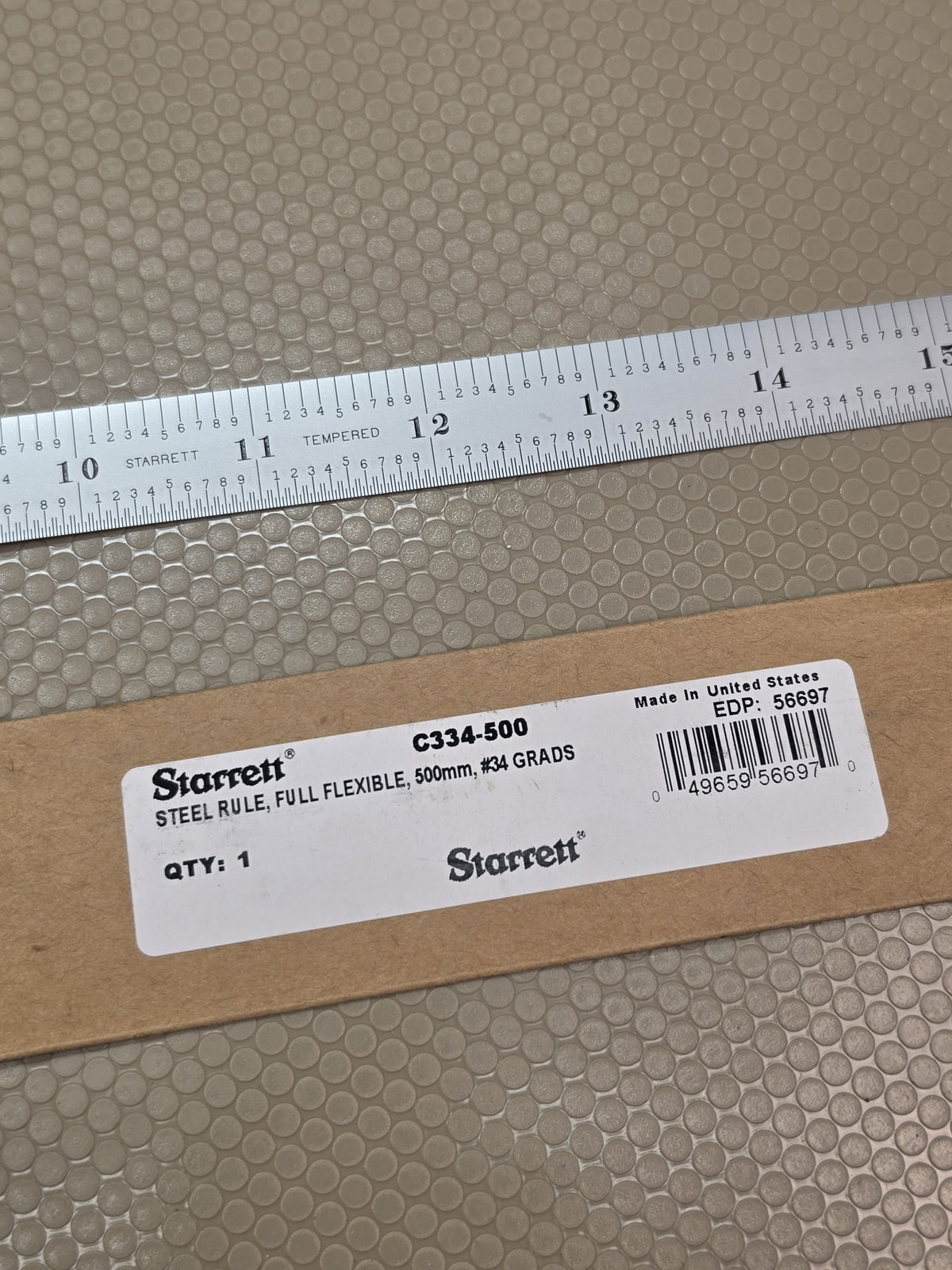Starrett C334-500 Full Flexible Steel Rule 500mm #34 Grads EDP 56697 - NEW