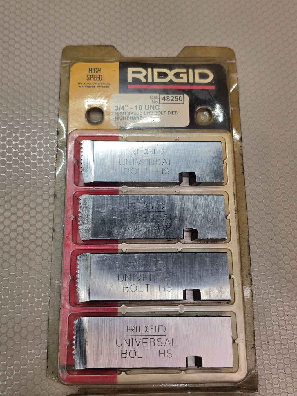 RIDGID 48250 3/4-10 UNC High Speed RH Universal Bolt Dies Set - New