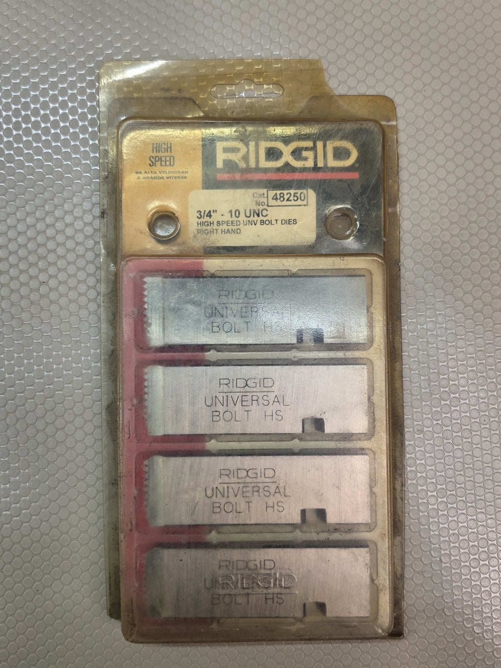 RIDGID 48250 3/4-10 UNC High Speed RH Universal Bolt Dies Set - New