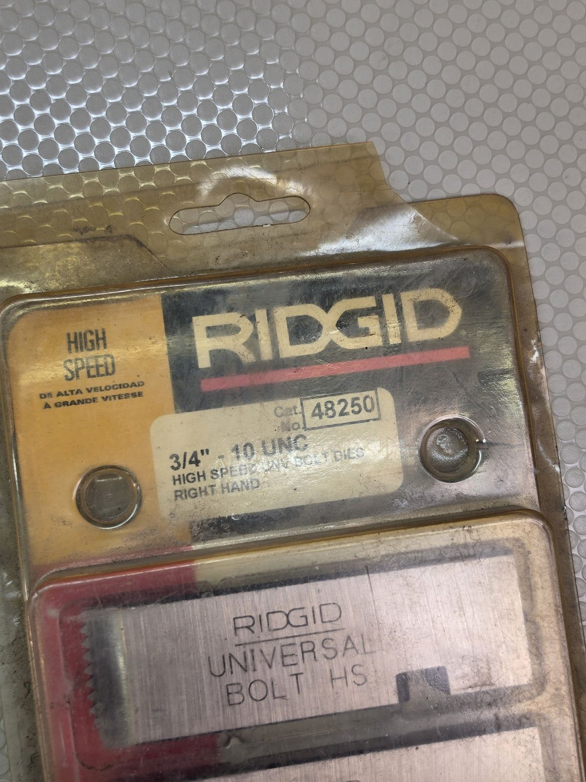 RIDGID 48250 3/4-10 UNC High Speed RH Universal Bolt Dies Set - New