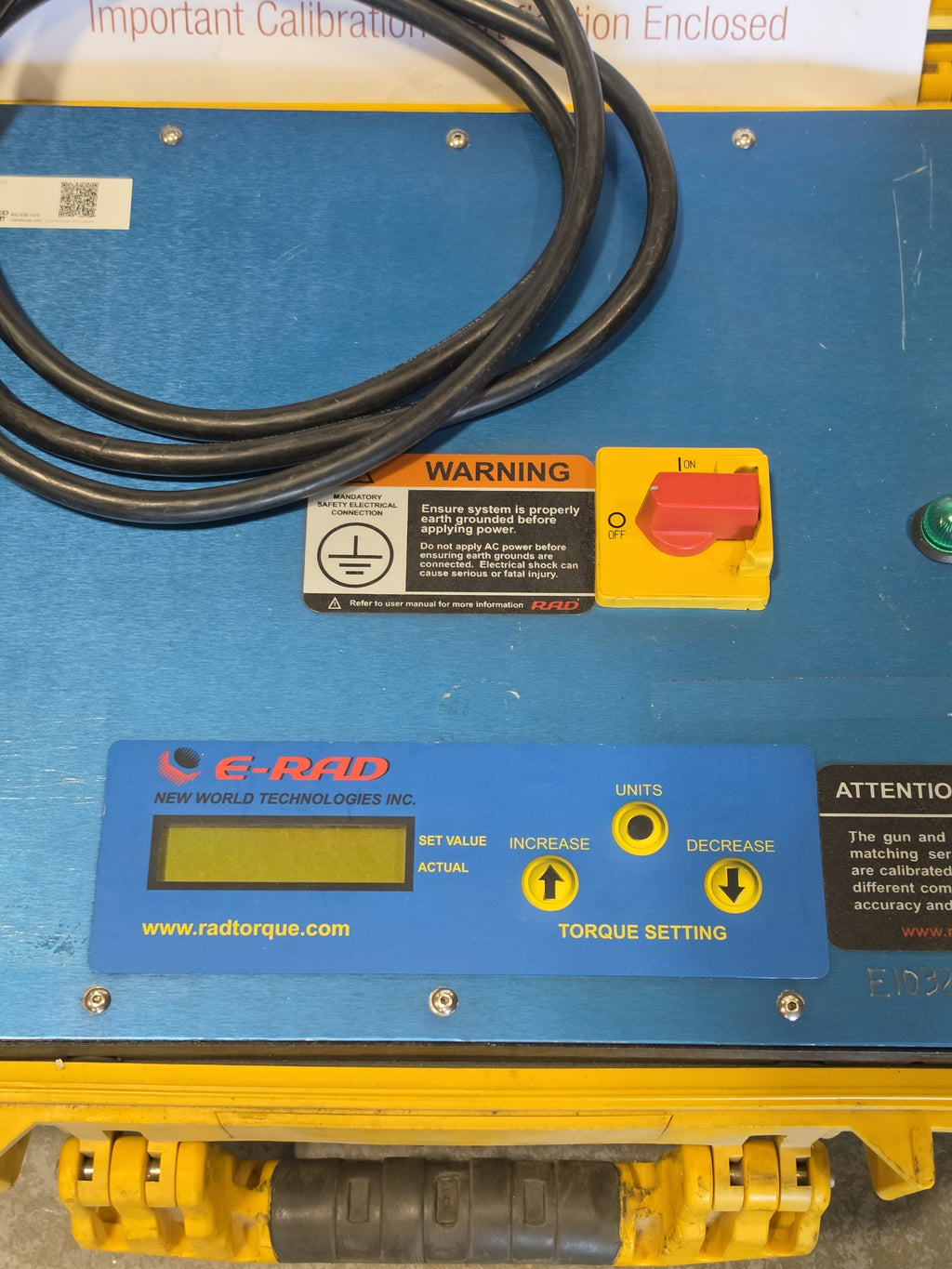E-RAD 3000 Electric Torque Control Box Controller 120V Calibrated