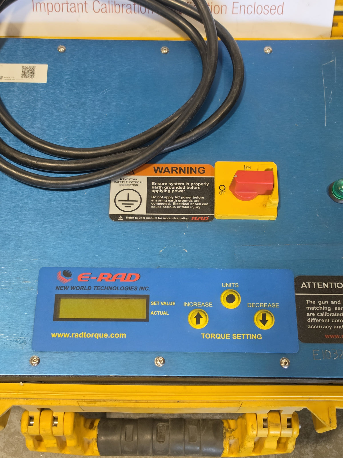 E-RAD 3000 Electric Torque Control Box Controller 120V Calibrated