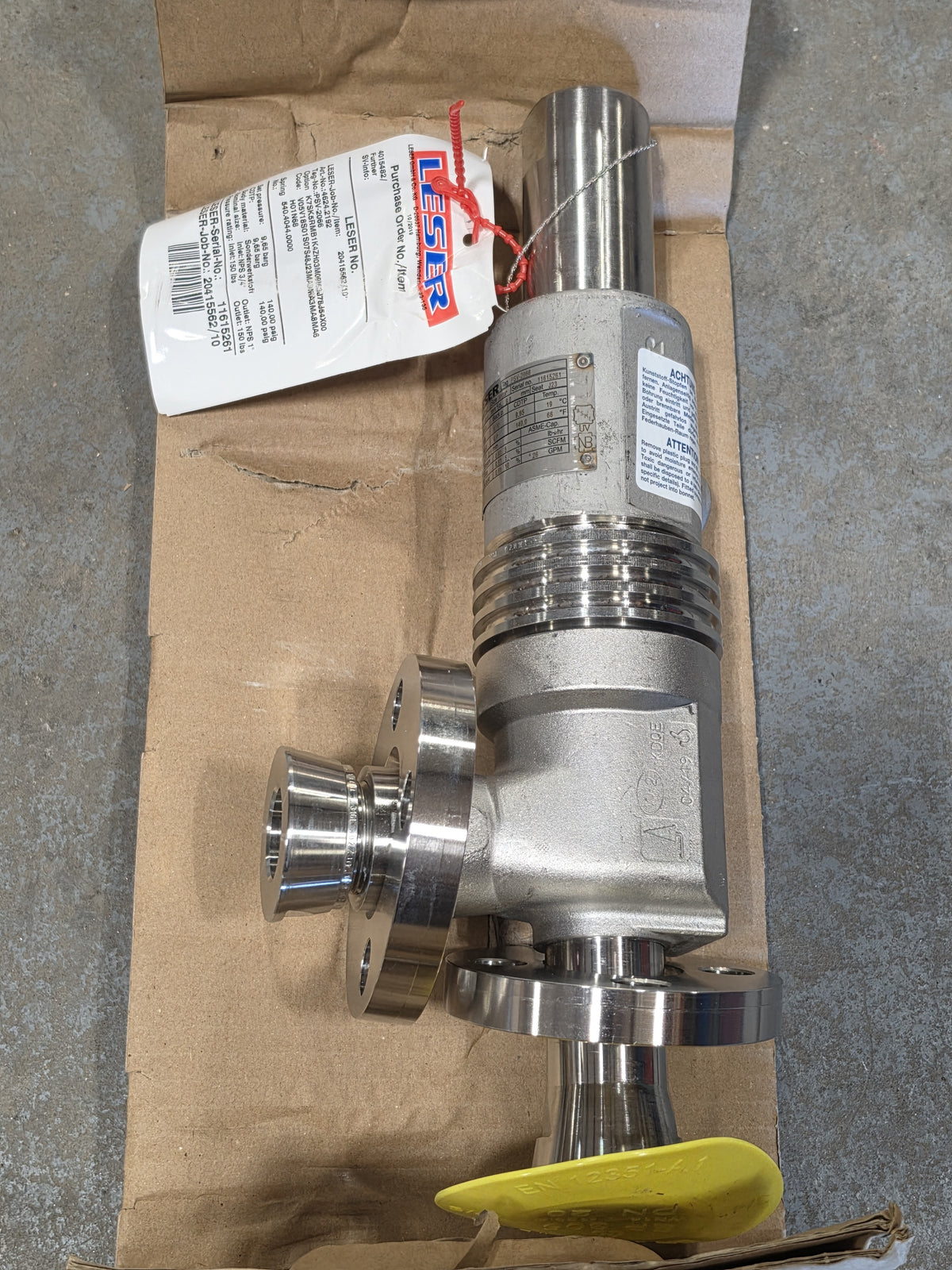 LESER 4624.2192 Safety Relief Valve PSV-2066 NPS 3/4x1 150LB 140PSI Type 462