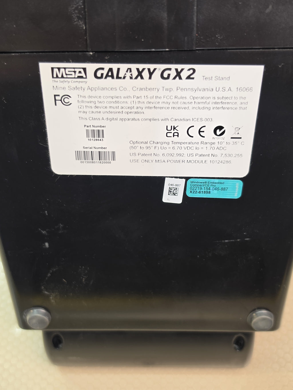 MSA 10128643 Galaxy GX2 Test Stand ALTAIR/PRO/2X 4-Valve